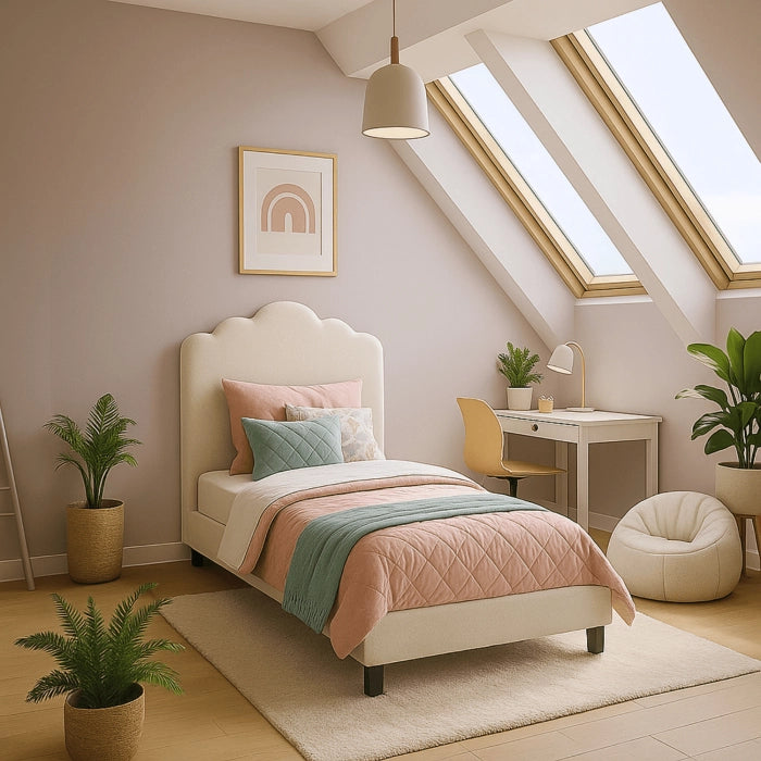 Elite CRATER Boucle Single Bed with Colour Options- 90 x 200 cm