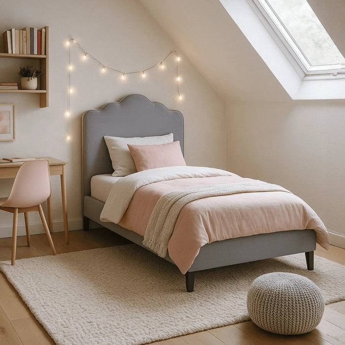 Elite CRATER Velour Single Bed with Colour Options- 90 x 200 cm