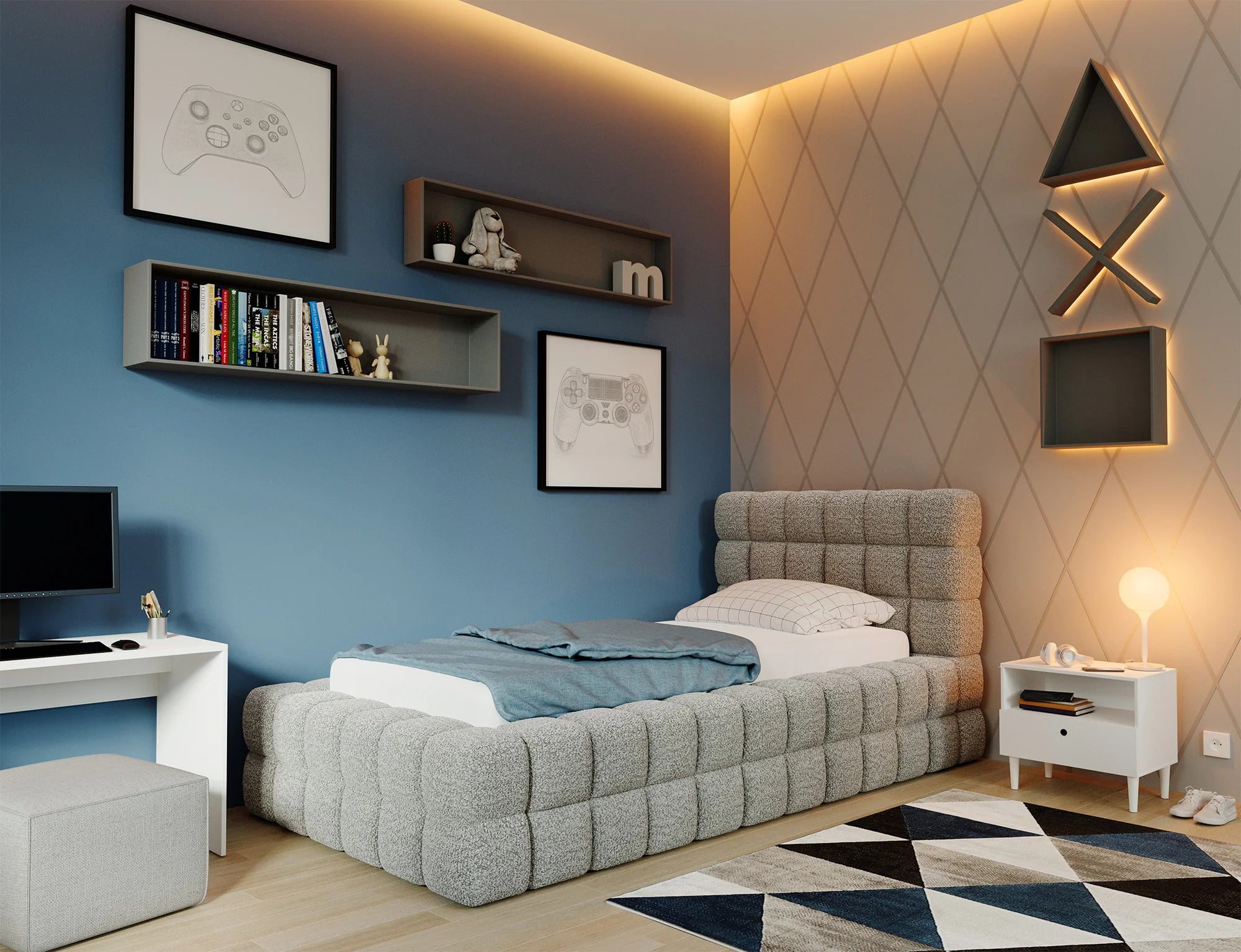 Eltap Dizzle I Single Bed with Colour Options- 90 x 200 cm