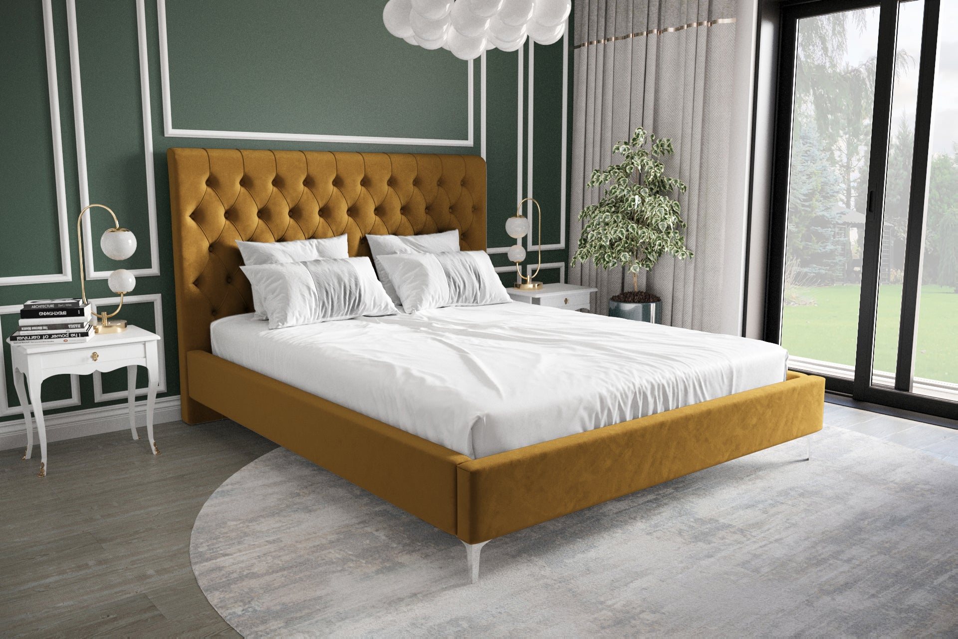 G-Valentino Upholstered Bed - Stylish and comfortable addition to any bedroom.