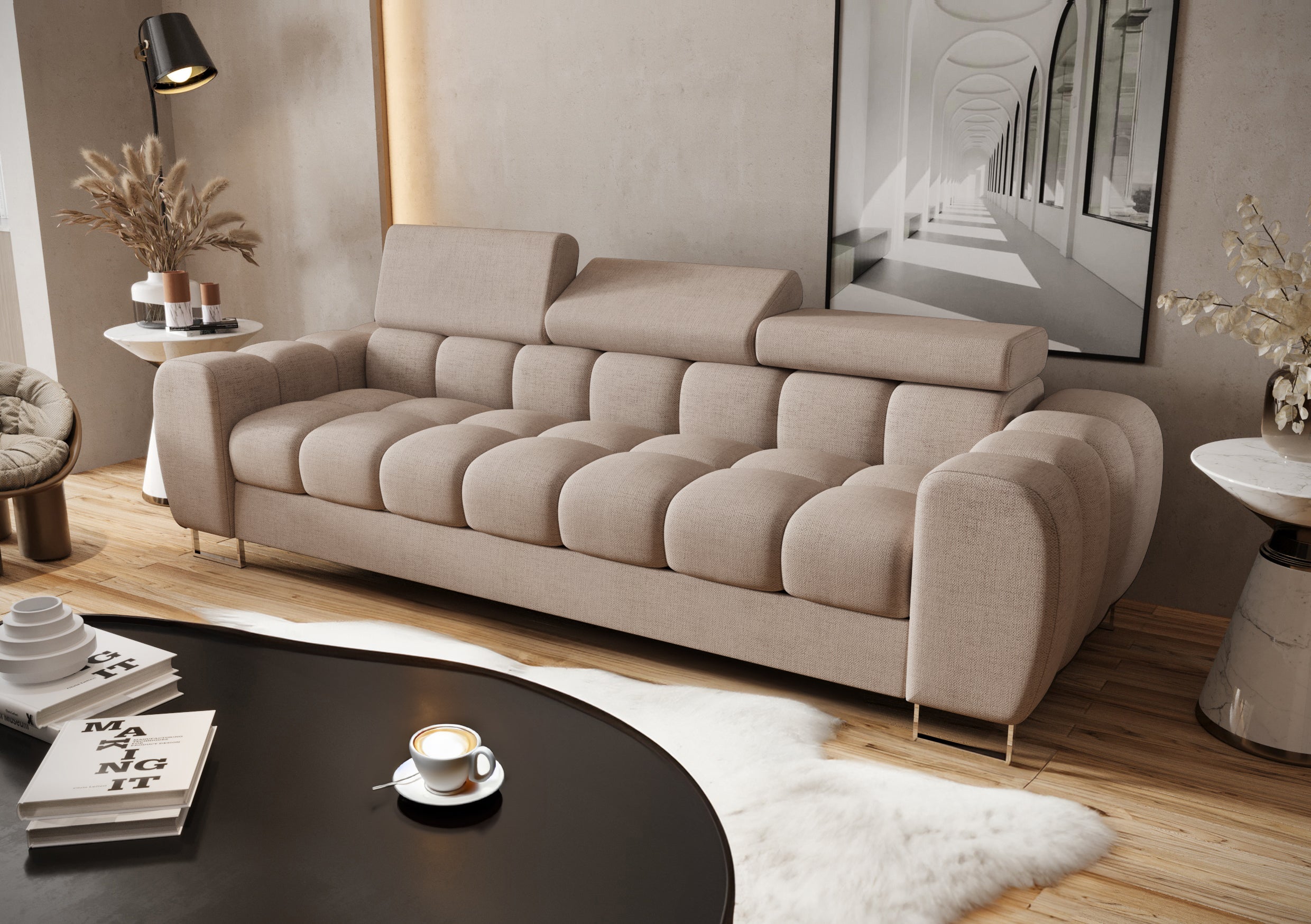 Aspen III 265 cm Three-Seater Sofa – Available in Various Colors and Fabrics