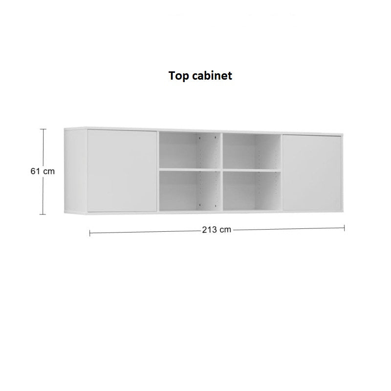 Customizable Murphy Bed BASIC Horizontal  Furniture Set Black and Lancelot Oak 90, 120, 140 x 200 cm