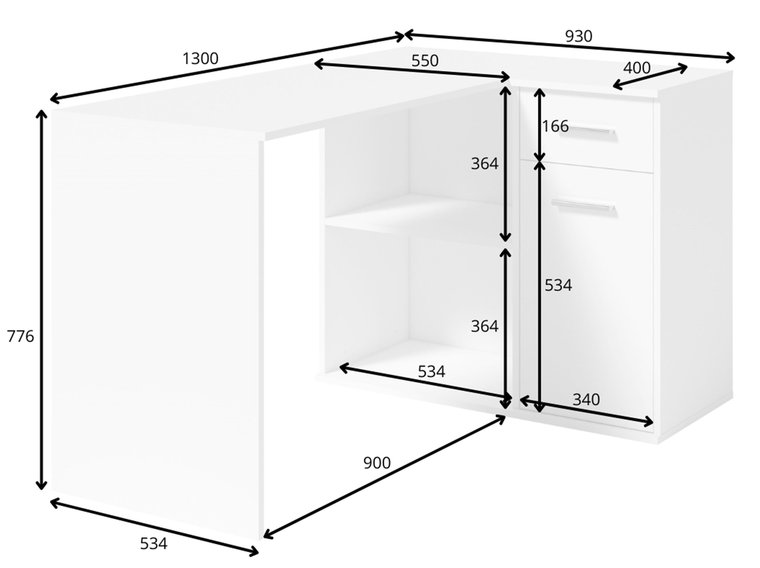 MO Begin Corner Desk – White