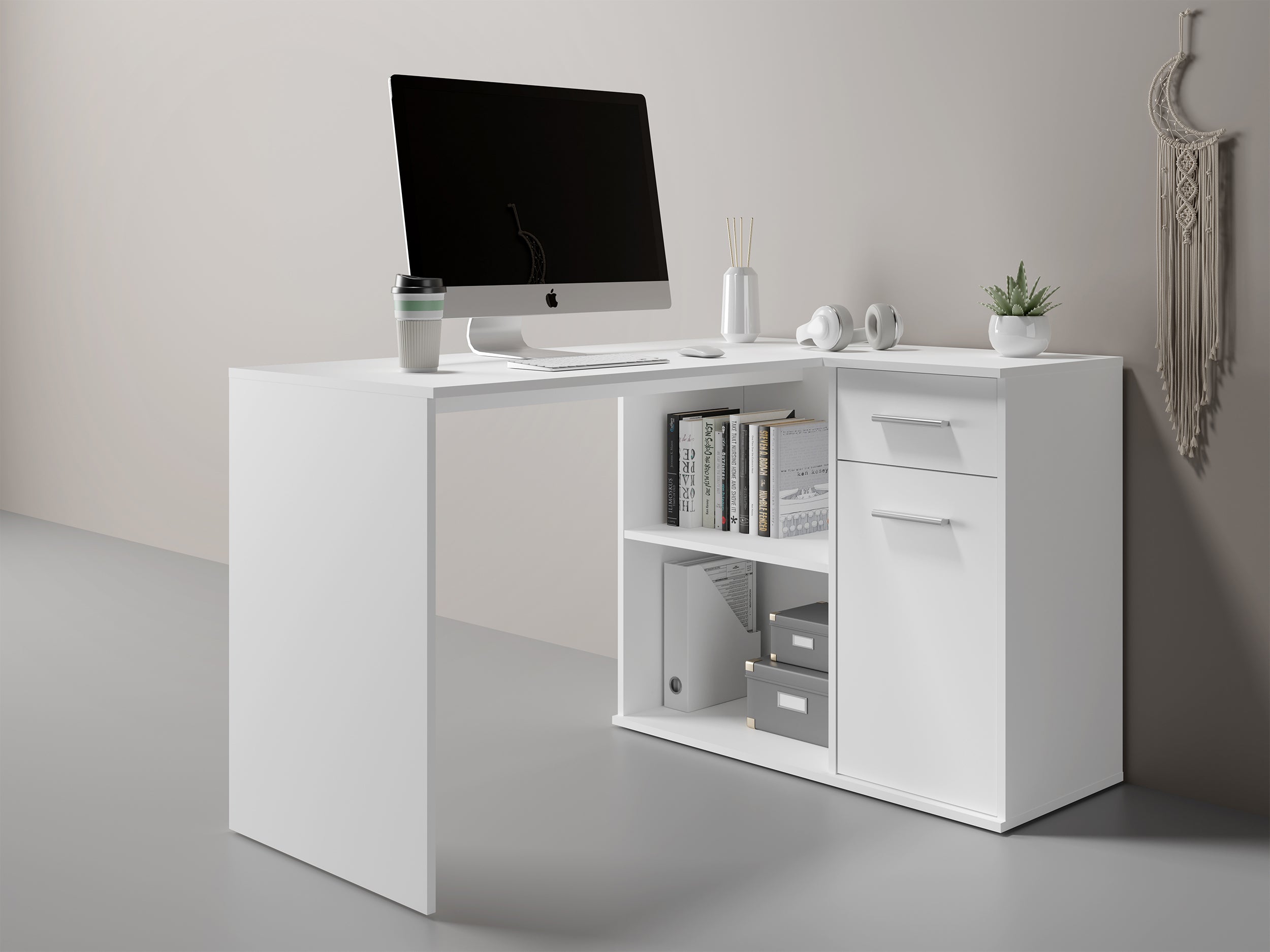 MO Begin Corner Desk – White