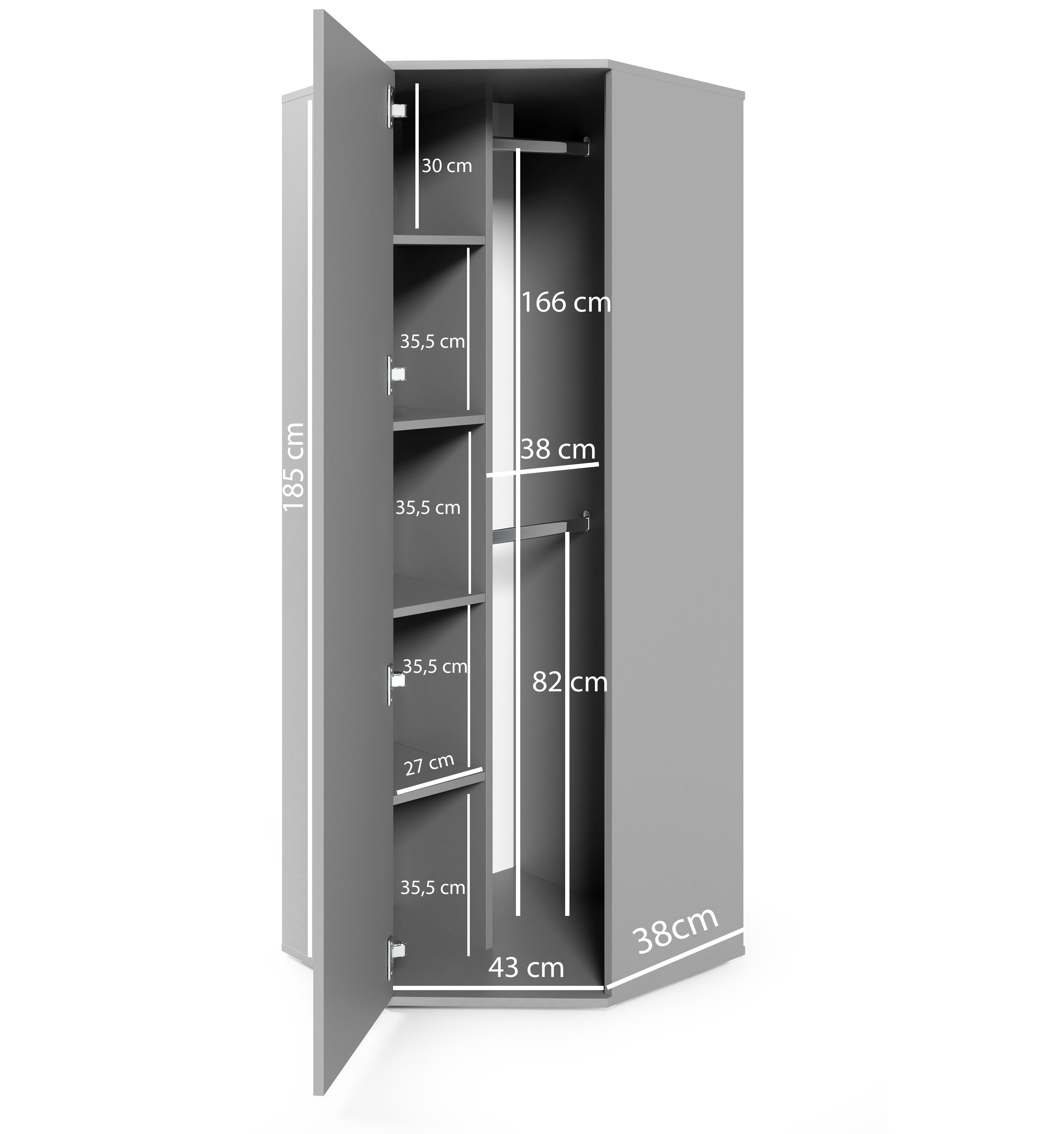PK Bianco Corner Wardrobe – Cashmere