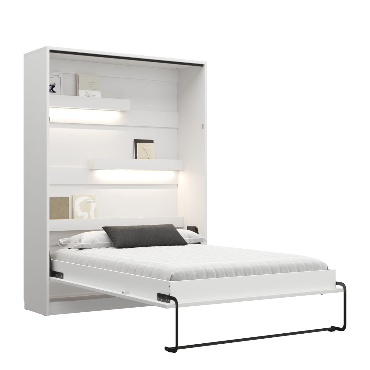 Genius Vertical Murphy Bed with Desk & Wardrobes – with 140 cm Mattress