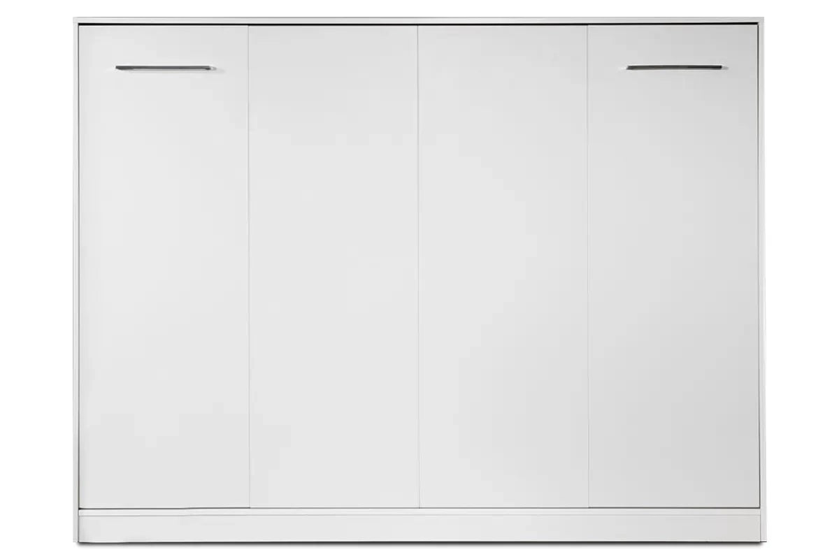 Customizable Murphy Bed Horizontal Basic Furniture Set White Matt 90, 120, 140 x 200 cm