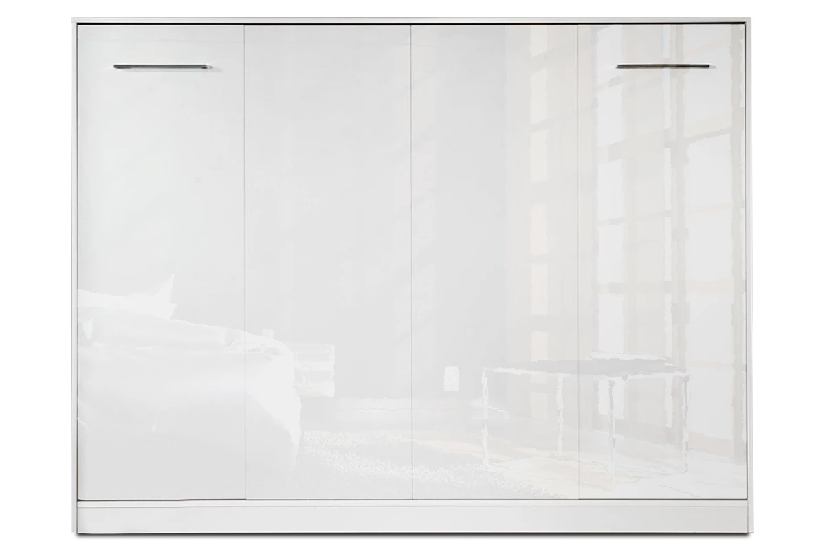 NE Murphy Bed Horizontal Gloss White 90,120 or 140 x 200 cm