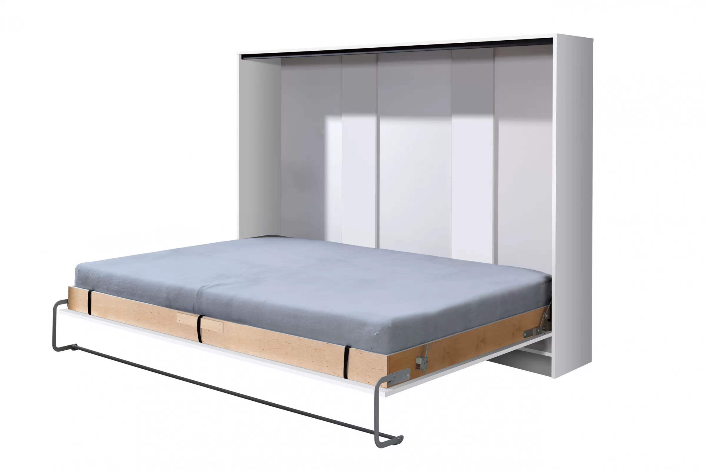 NE Murphy Bed Horizontal Gloss White 90,120 or 140 x 200 cm