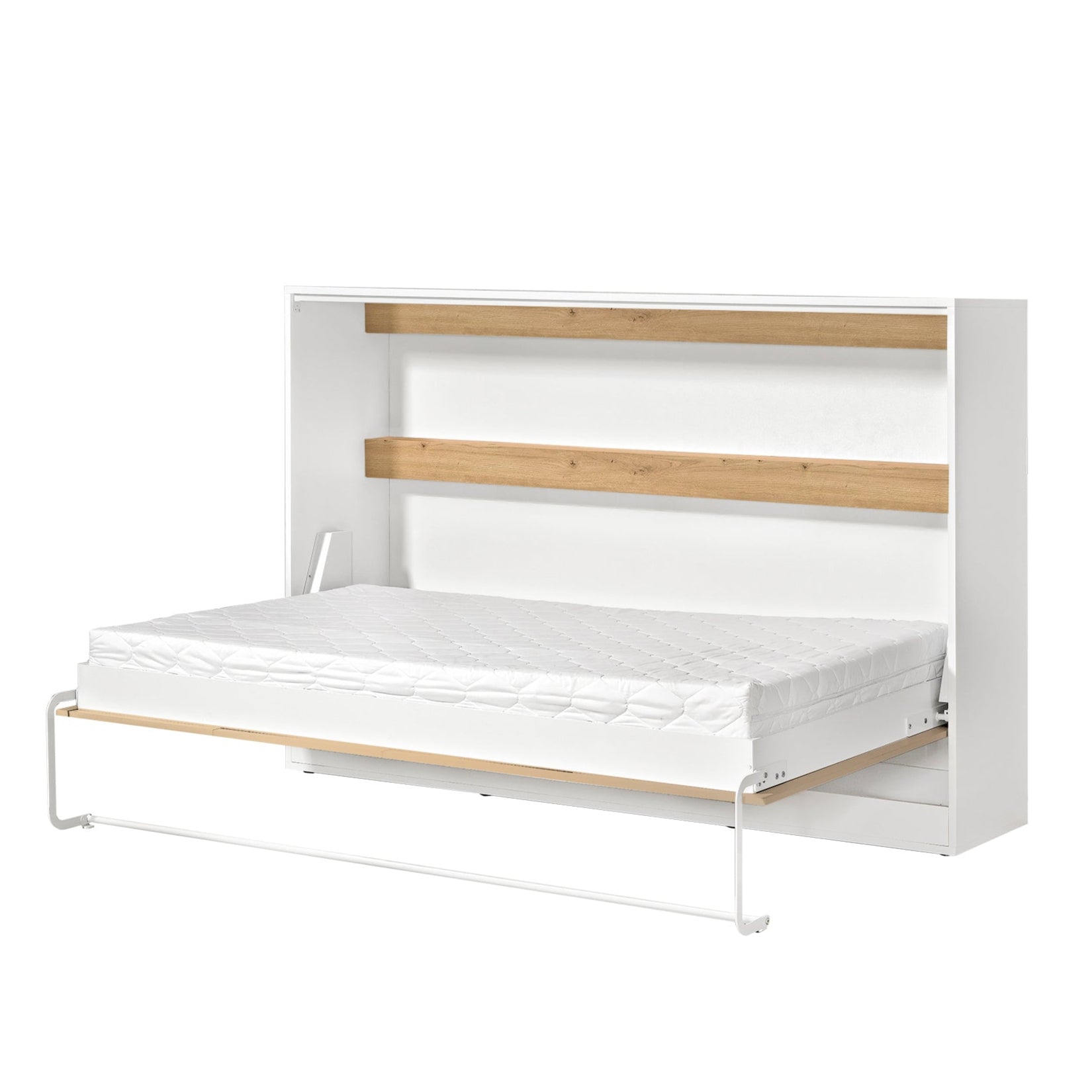 Customizable Domel Murphy Bed Horizontal Oak-White Set 120, 140, 160 x 200 cm