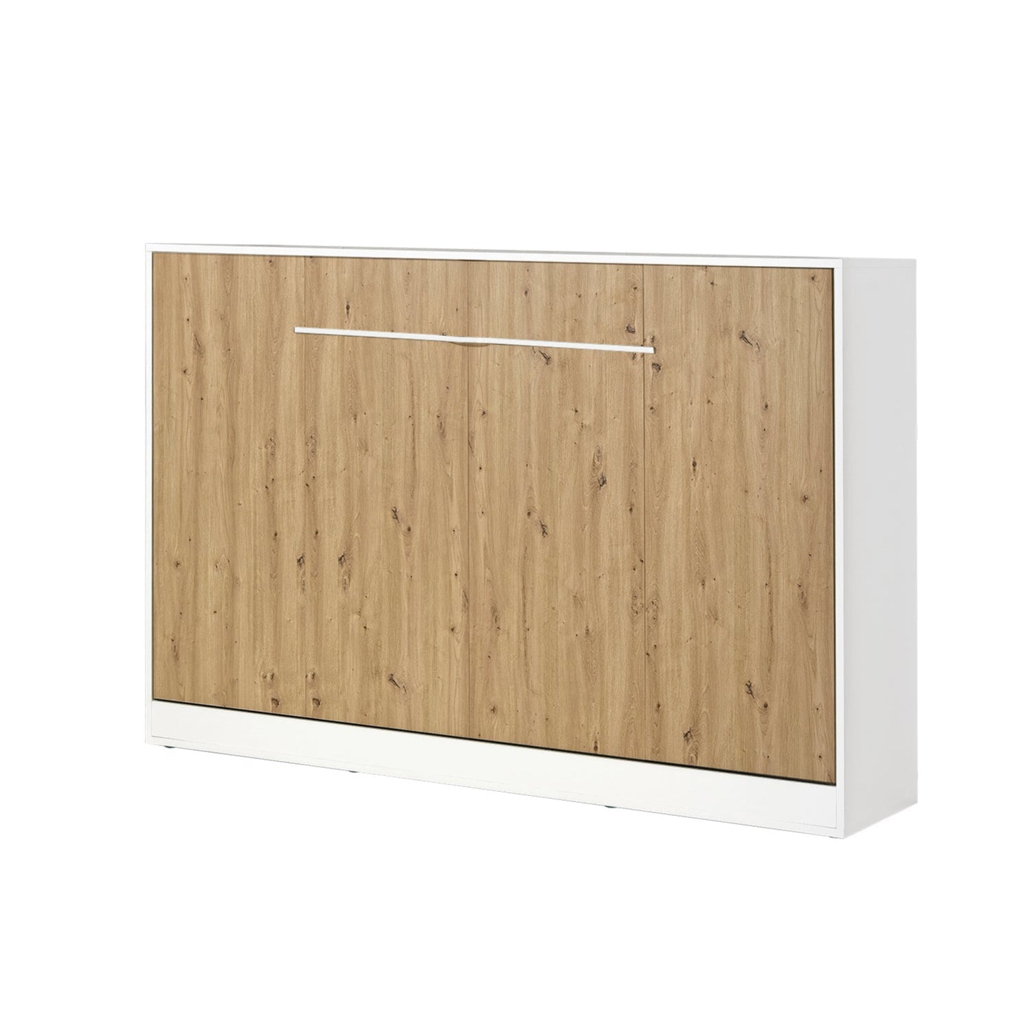 Customizable Domel Murphy Bed Horizontal Oak-White Set 120, 140, 160 x 200 cm