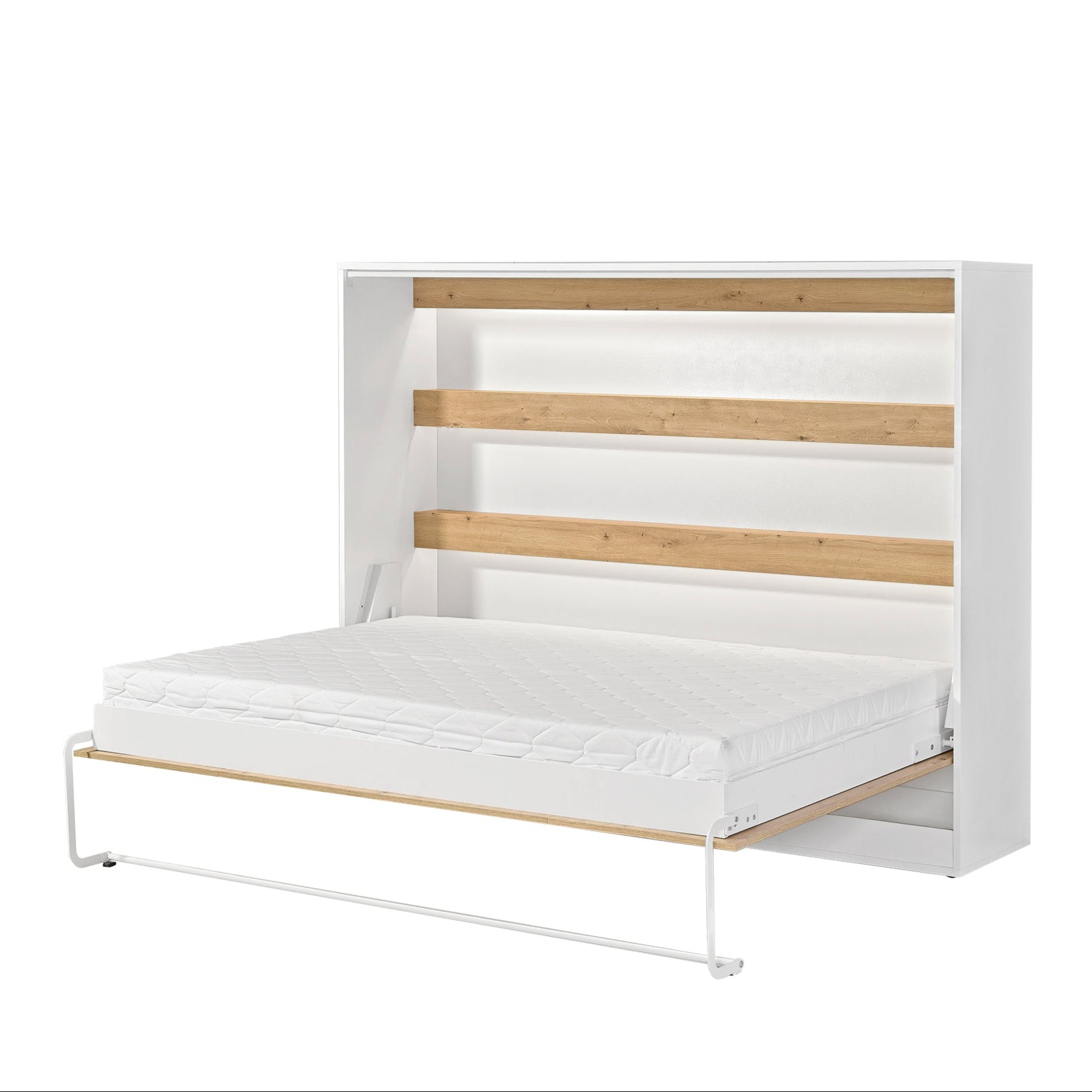 Customizable Domel Murphy Bed Horizontal Oak-White Set 120, 140, 160 x 200 cm