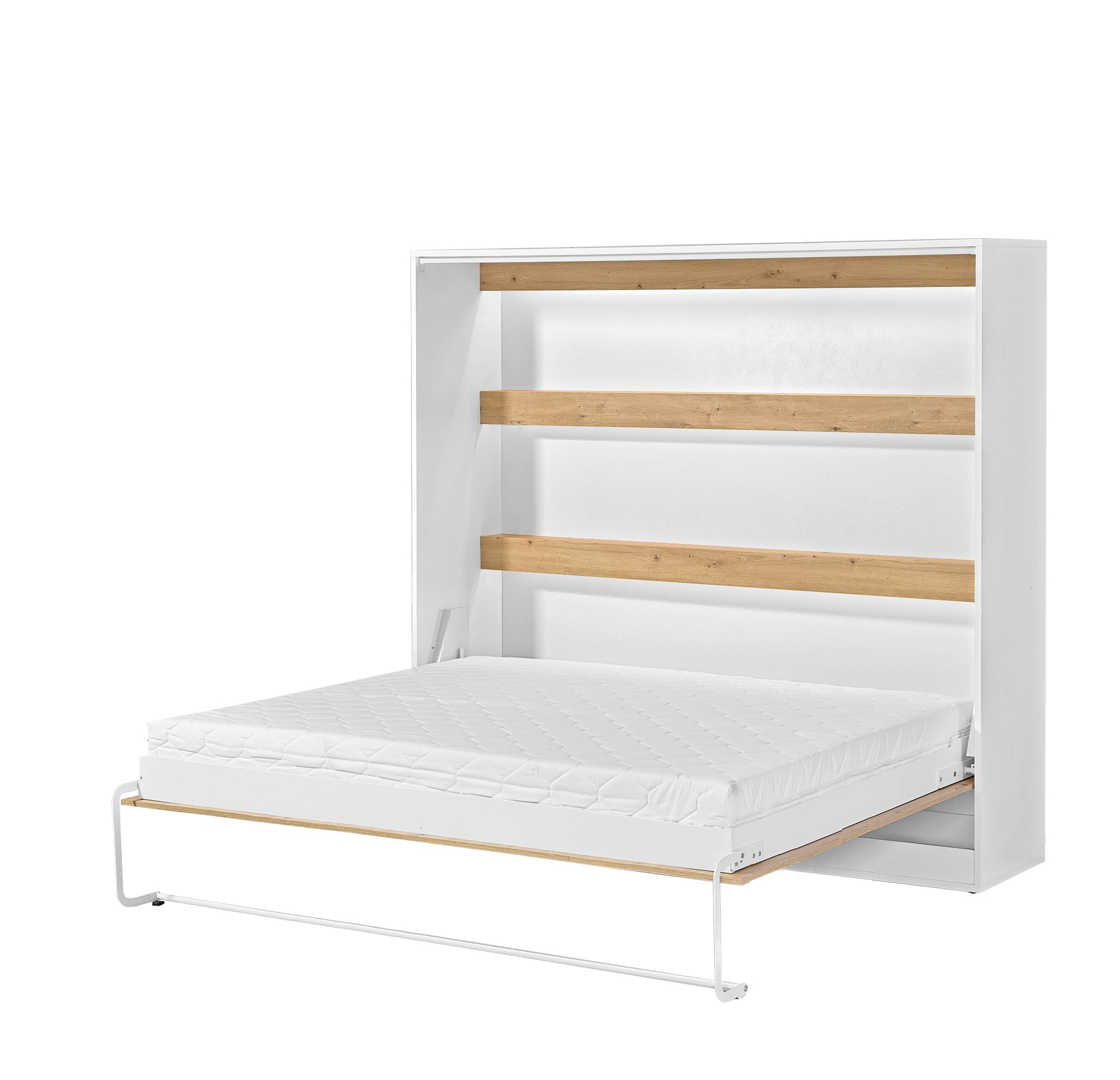 Customizable Domel Murphy Bed Horizontal Oak-White Set 120, 140, 160 x 200 cm