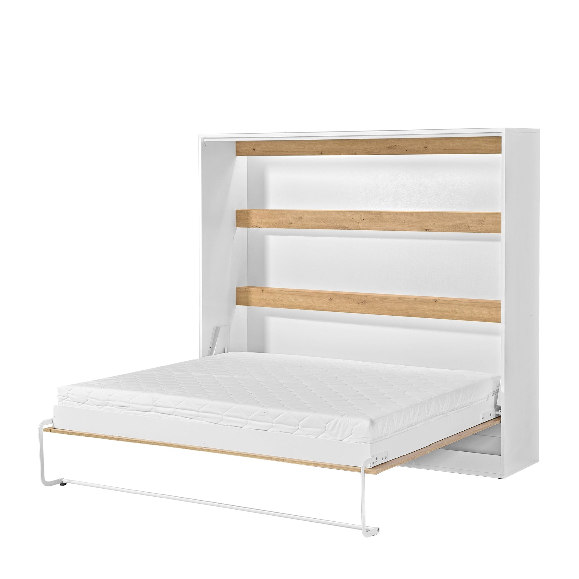 Customizable Domel Murphy Bed Horizontal Oak-White Set 120, 140, 160 x 200 cm