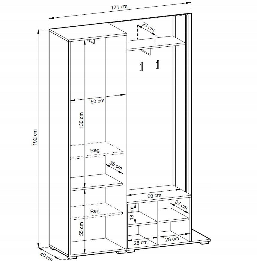 Nelly Hallway Wardrobe – White / Artisan Slats / Mirror with Cushion