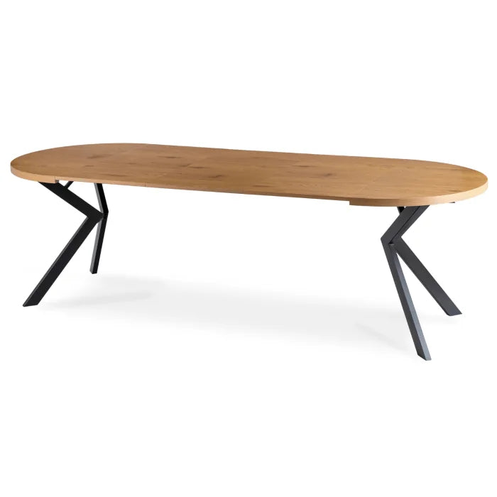 Elite LUKAS Round Extendable Dining Table 100–250 cm Golden Oak Modern Loft