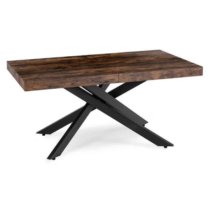 Elite HAMPTON Extendable Rectangular Dining Table 160–240 cm Rustic Oak / Black Modern Loft