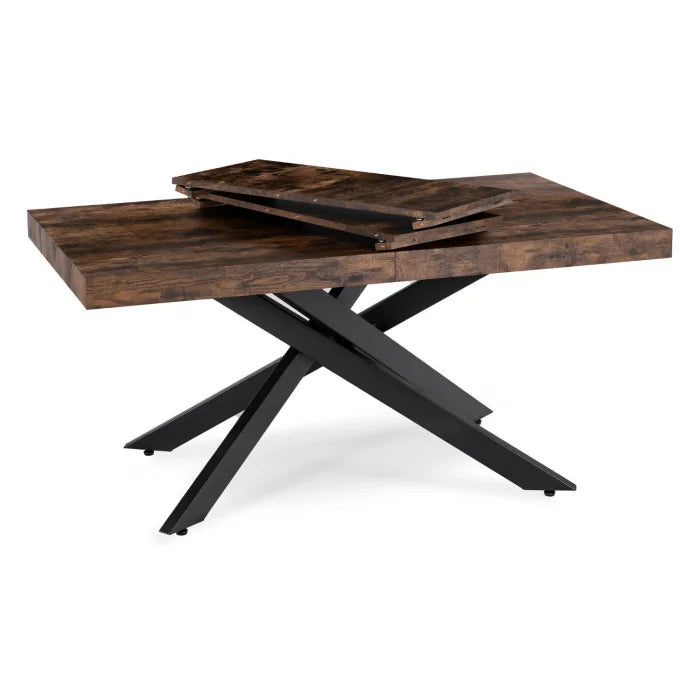 Elite HAMPTON Extendable Rectangular Dining Table 160–240 cm Rustic Oak / Black Modern Loft