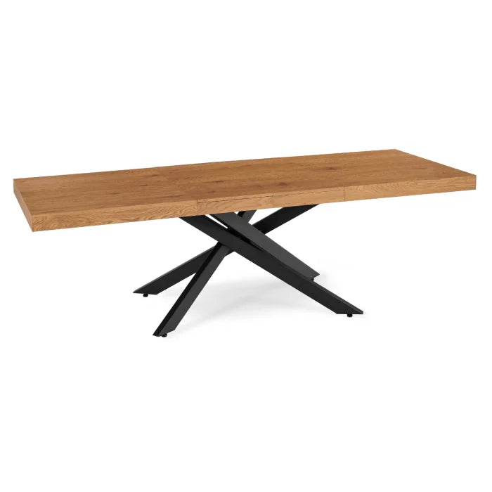 Elite HAMPTON Extendable Rectangular Dining Table 160–240 cm Rustic Oak / Black Modern Loft