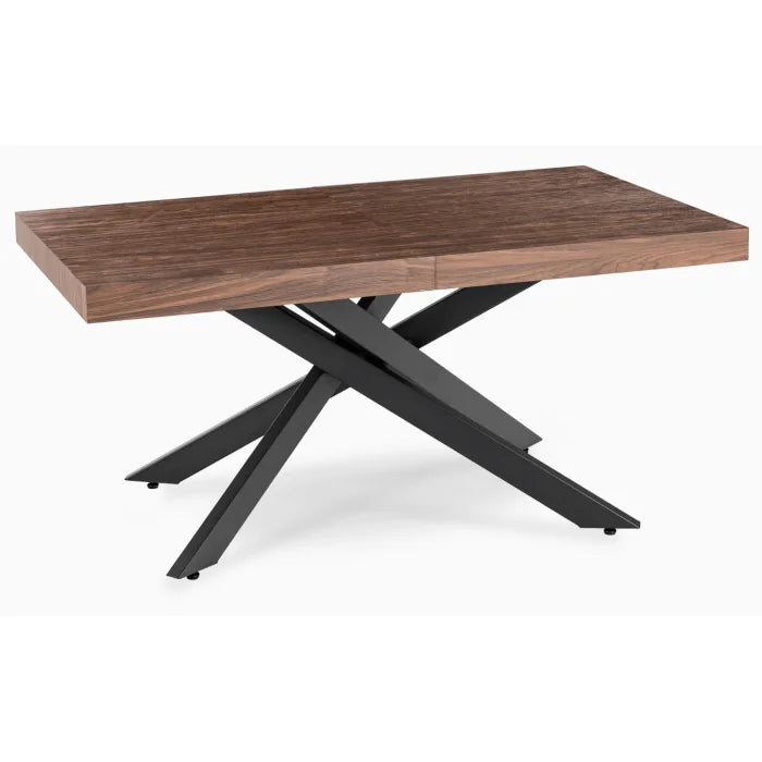 Elite HAMPTON Extendable Rectangular Dining Table 160–240 cm Walnut / Black Modern Loft