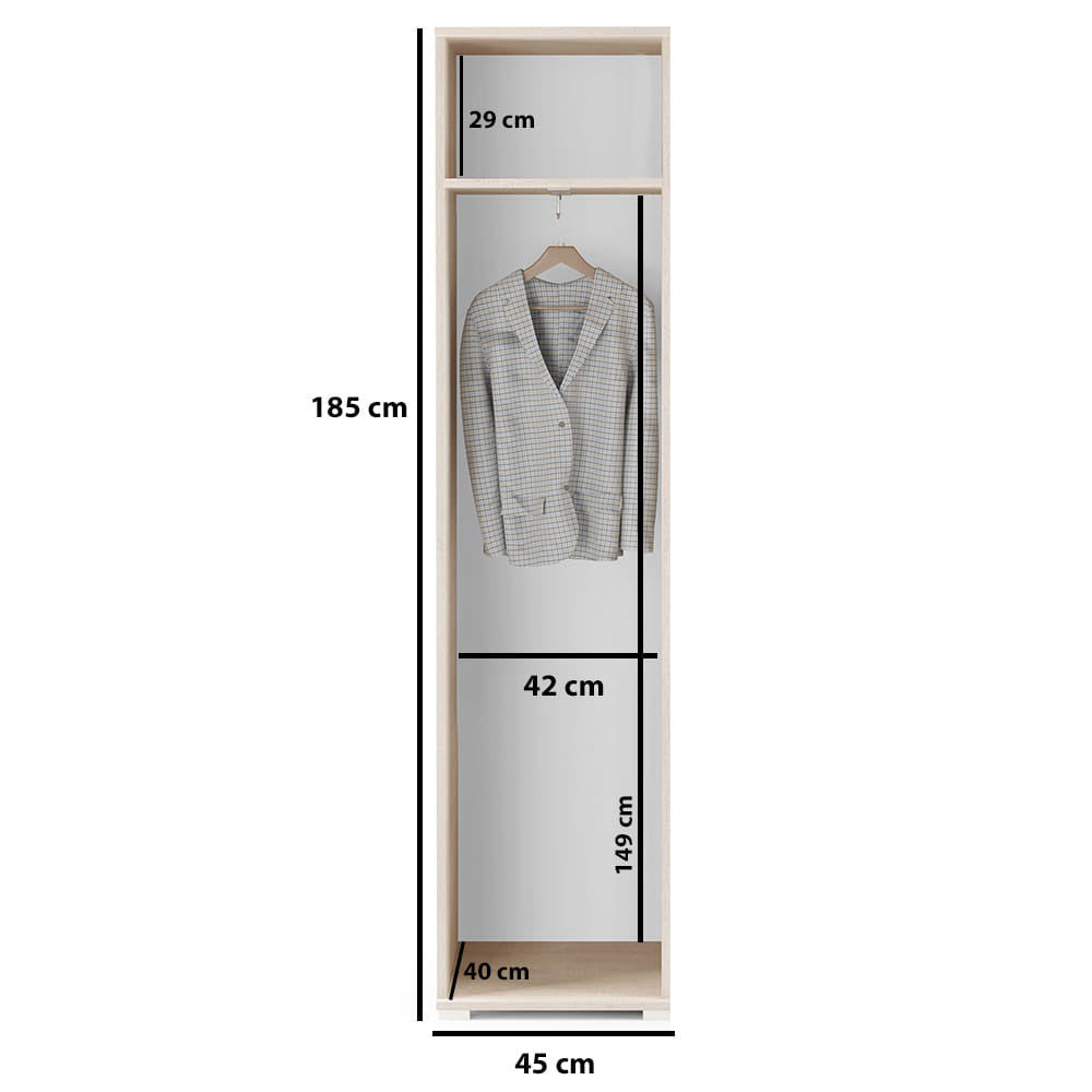 PK Emi 31 Hallway Wardrobe Aristan Oak/Black- Upholstered Panels in Various Colours