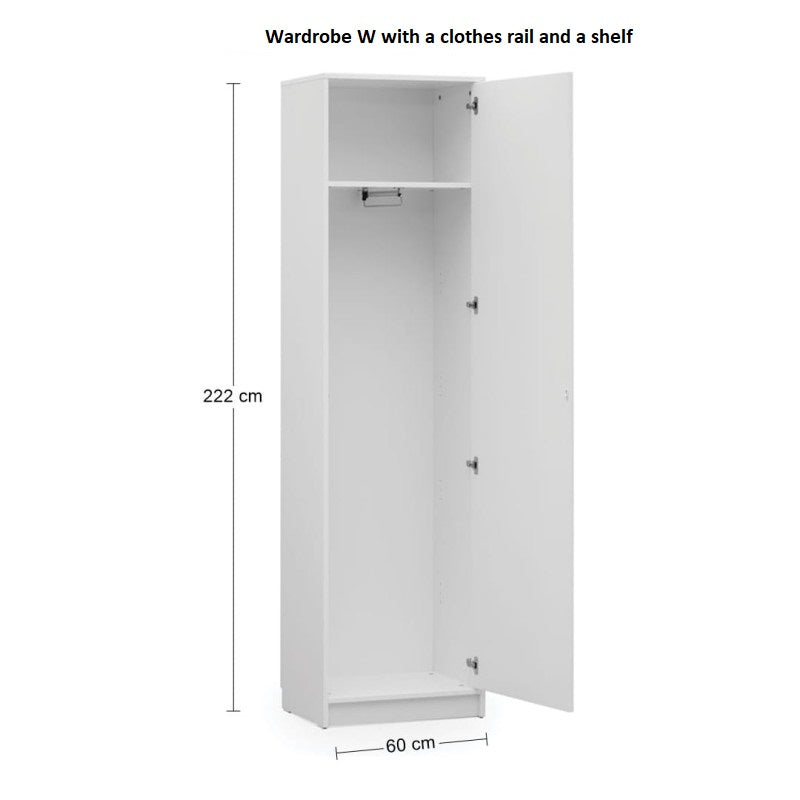 Customizable Murphy Bed BASIC Horizontal  Furniture Set Black and Lancelot Oak 90, 120, 140 x 200 cm