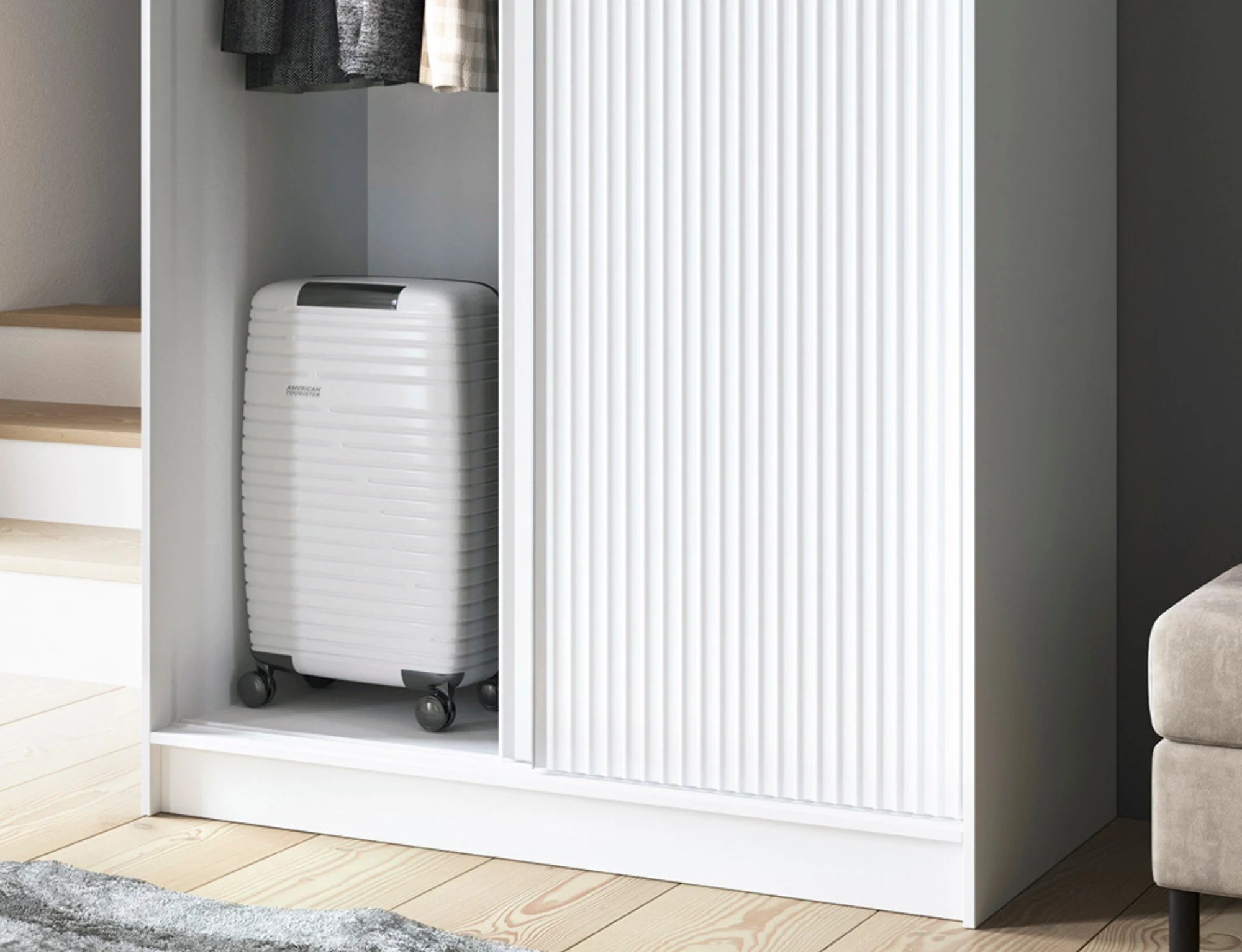 Eltap Biancco II 2D Sliding Wardrobe – White Matte 120 cm