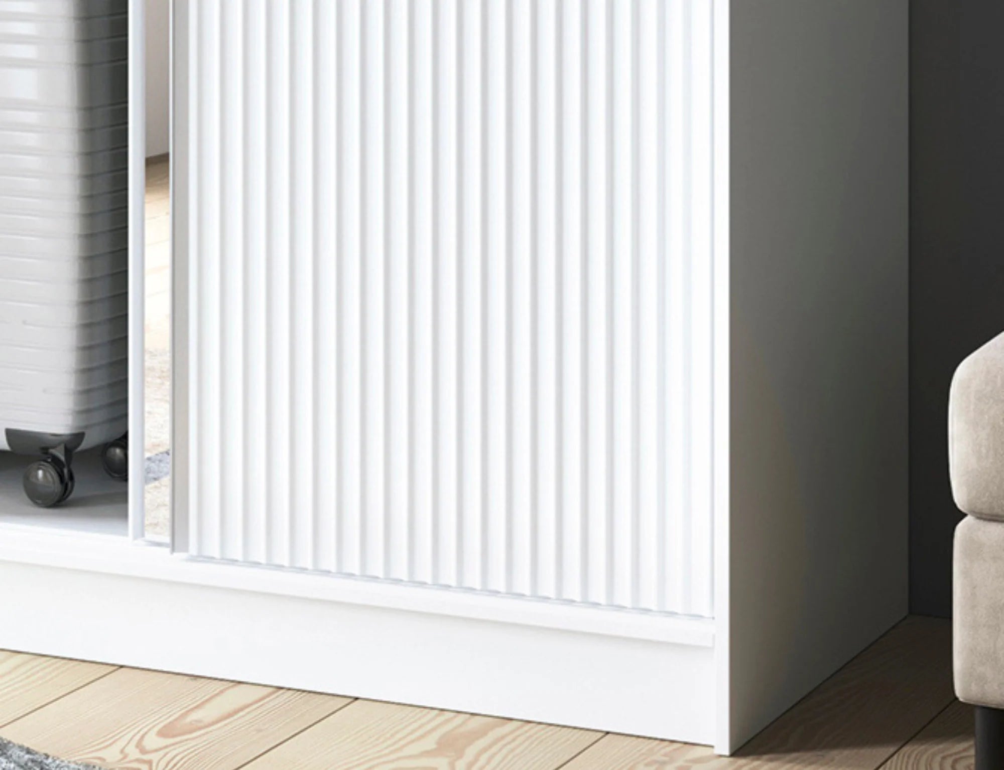 Eltap Biancco II 2D Sliding Wardrobe – White Matte 120 cm With Mirror