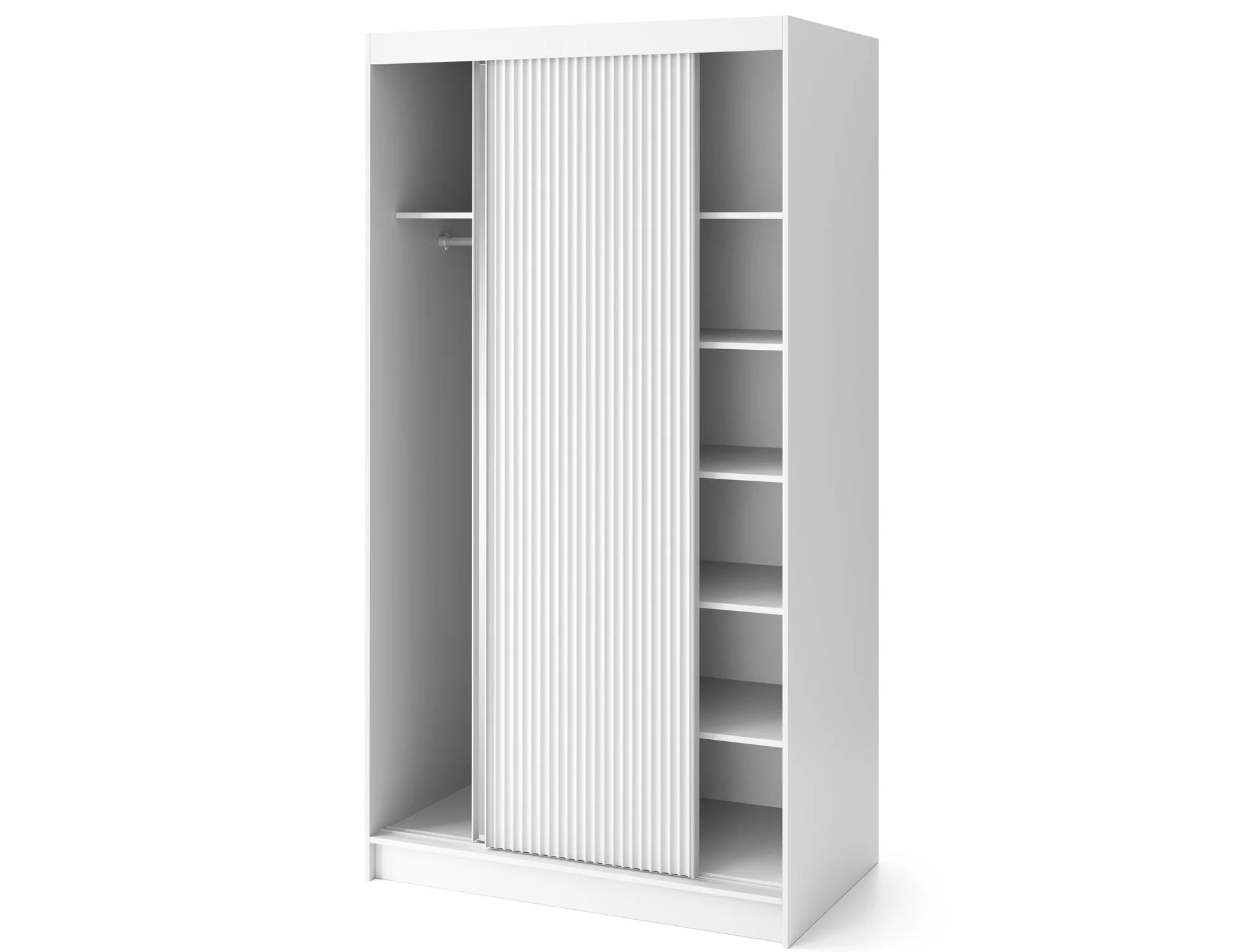 Eltap Biancco II 2D Sliding Wardrobe – White Matte 120 cm With Mirror