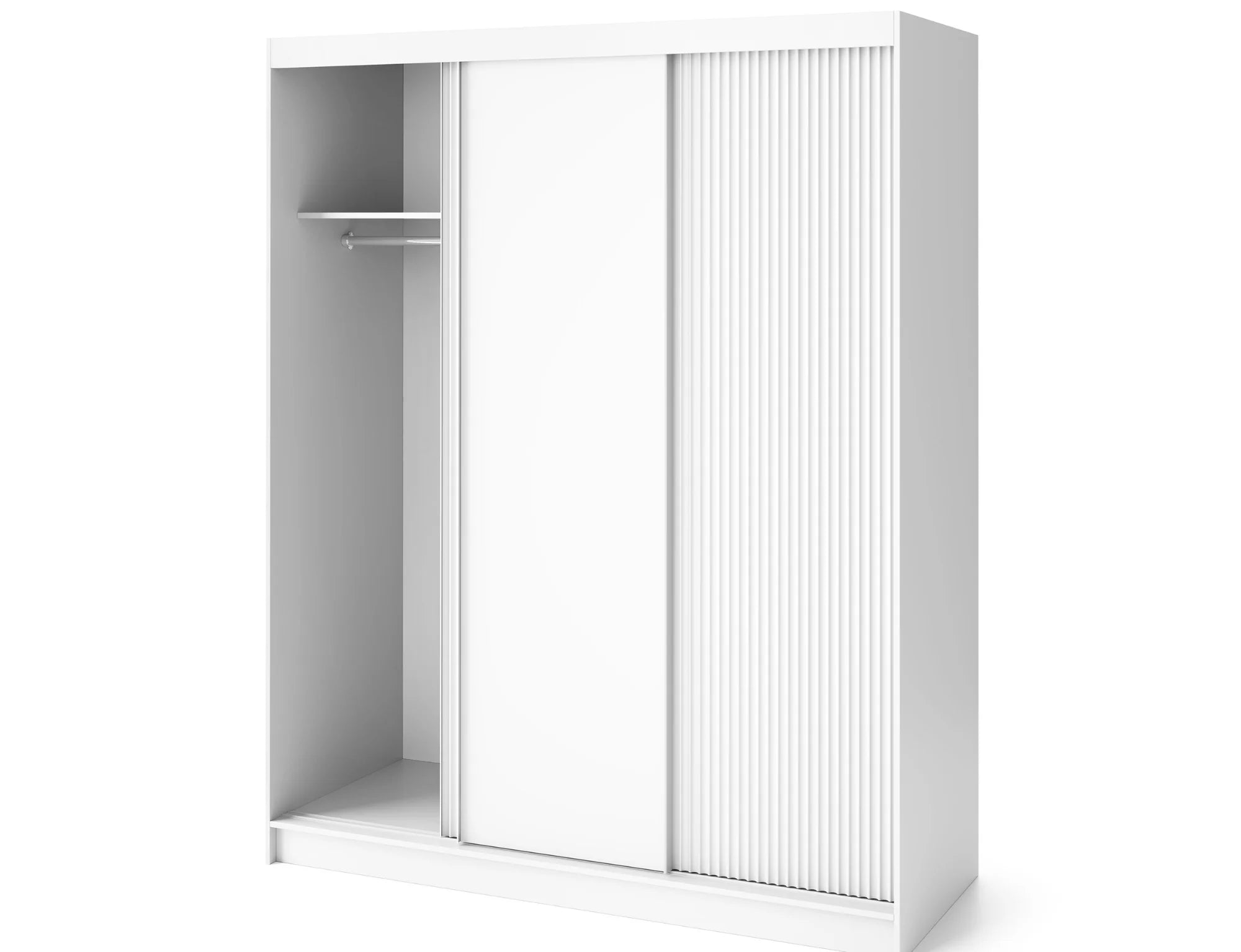 Eltap Biancco III 3D Sliding Wardrobe – White Matte 180 cm