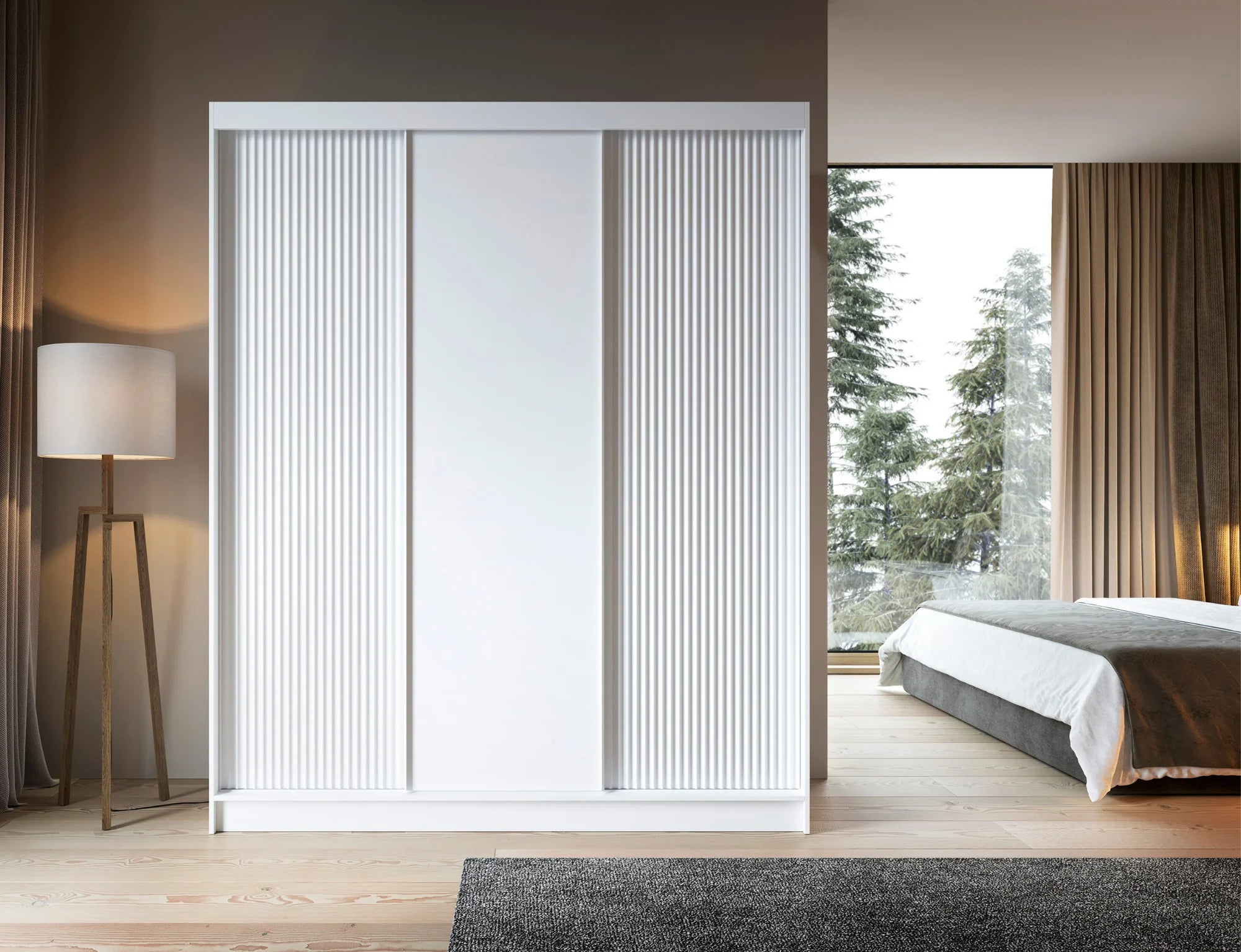 Eltap Biancco III 3D Sliding Wardrobe – White Matte 180 cm