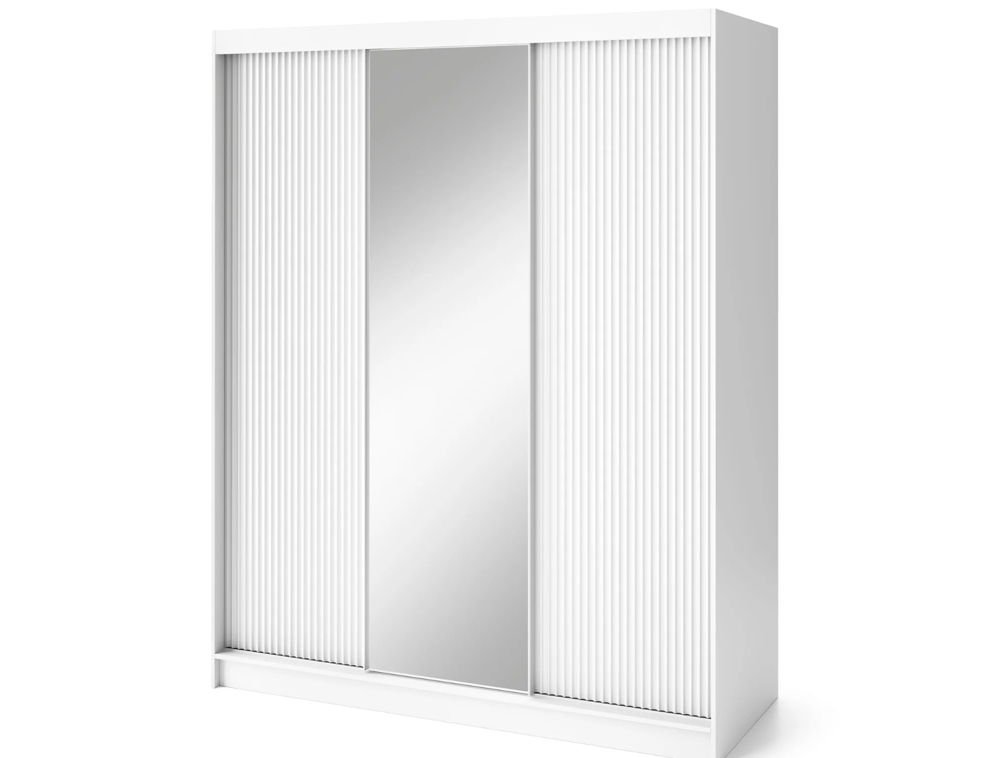 Eltap Biancco III 3D Sliding Wardrobe – White Matte 180 cm With Mirror