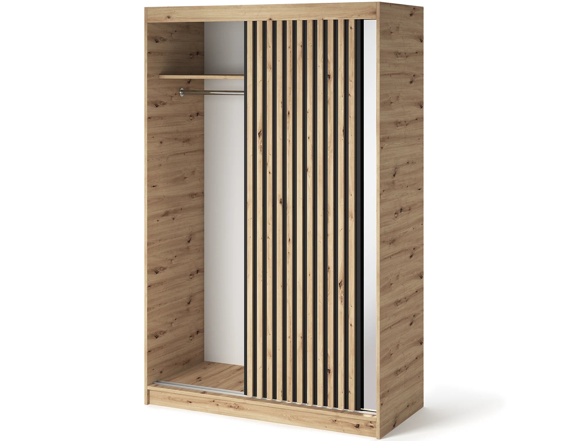 Eltap Emerio II 2D Sliding Wardrobe – Aristan Oak 120 cm with Mirror