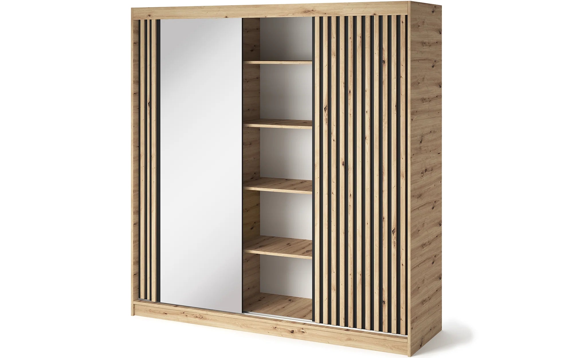 Eltap Emerio III 3D Sliding Wardrobe – Aristan Oak 180 cm with Mirrror
