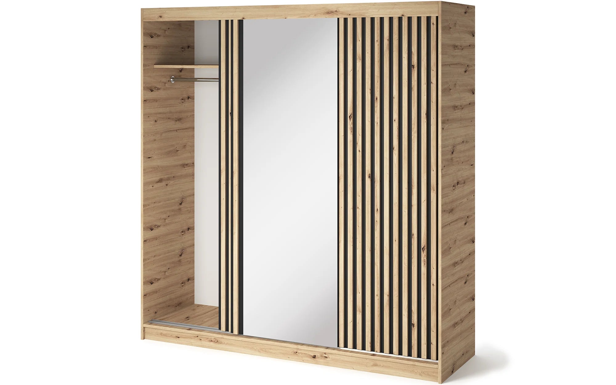 Eltap Emerio III 3D Sliding Wardrobe – Aristan Oak 180 cm with Mirrror