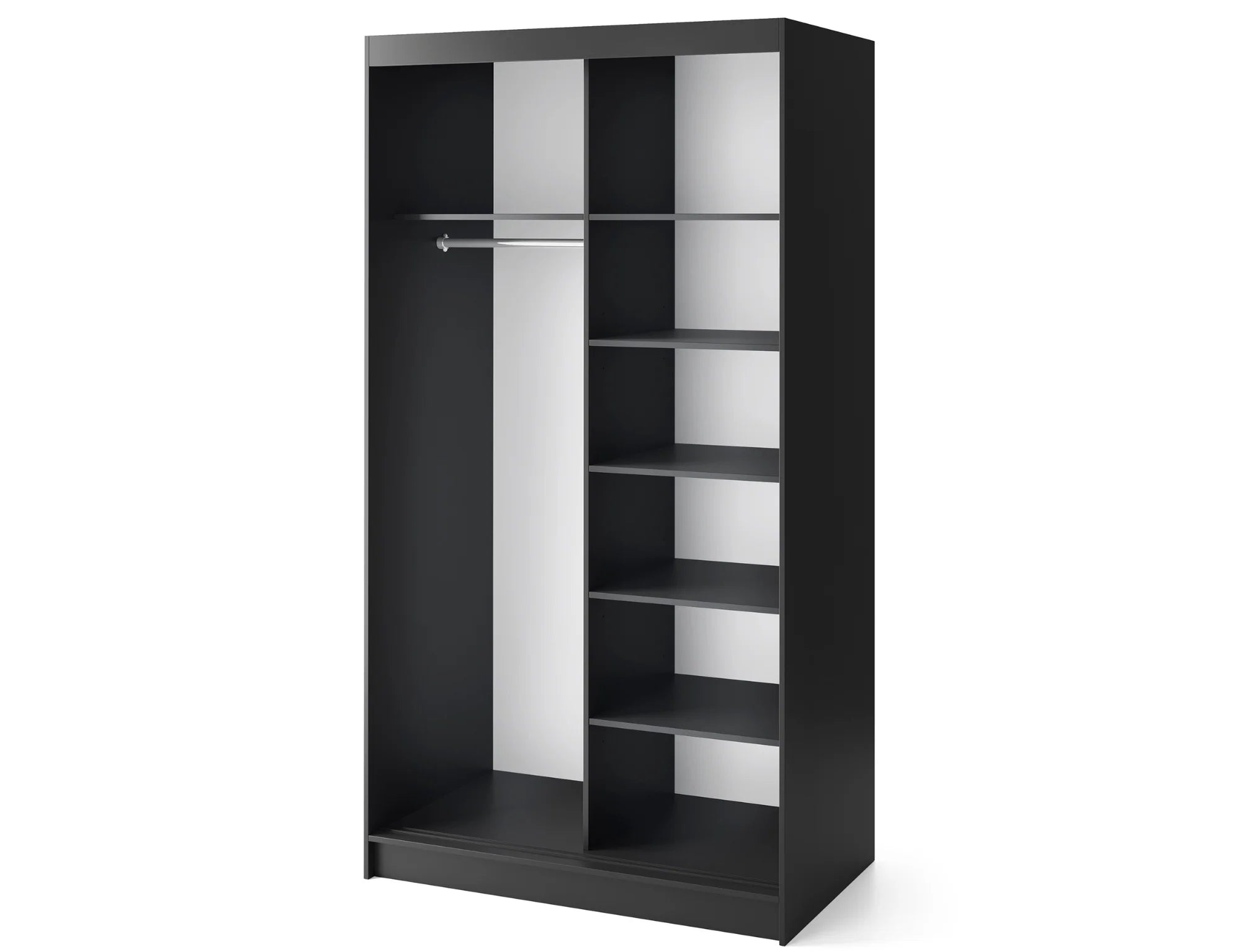 Eltap Esville II 2D Sliding Wardrobe – Black/Aristan Oak 120 cm