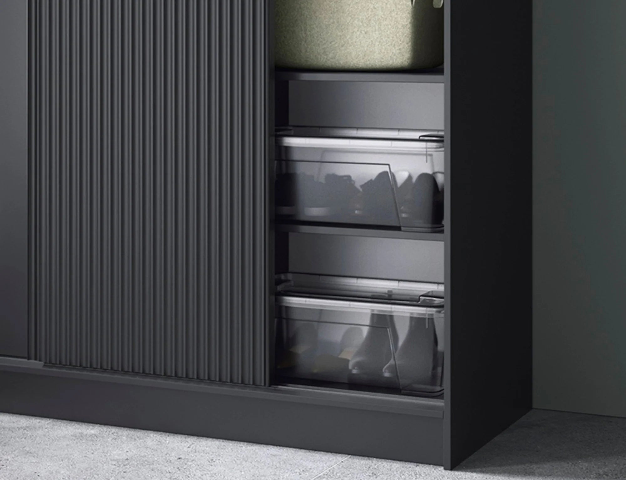 Eltap Prescco II 2D Sliding Wardrobe – Black Matte 120 cm With Mirror