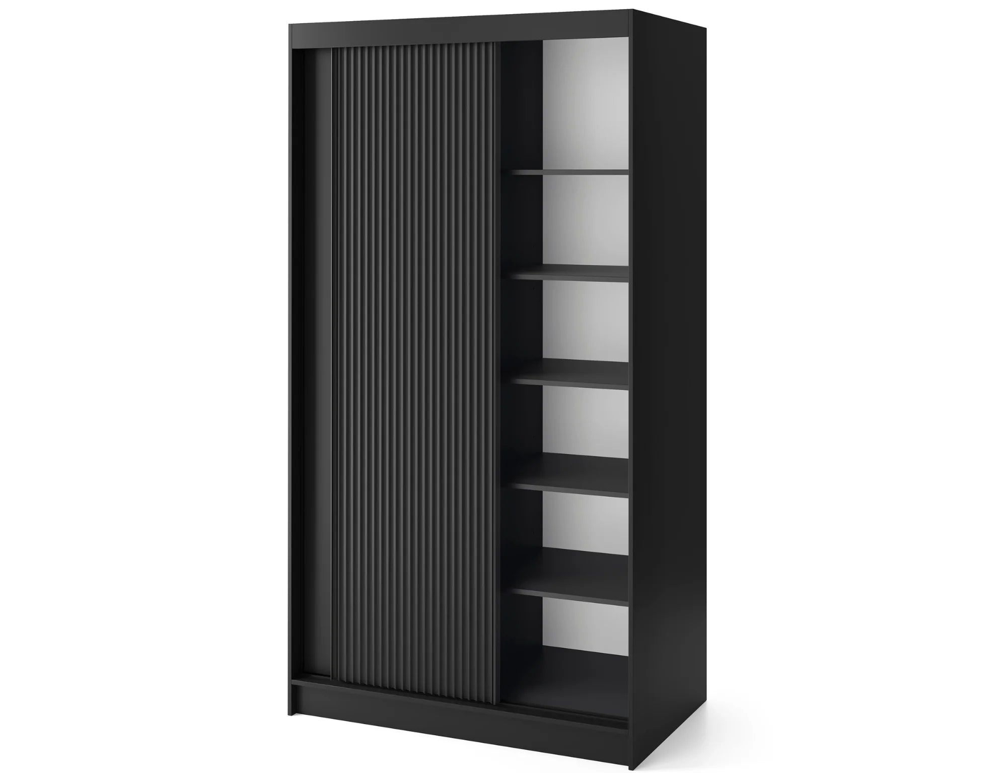 Eltap Prescco II 2D Sliding Wardrobe – Black Matte 120 cm