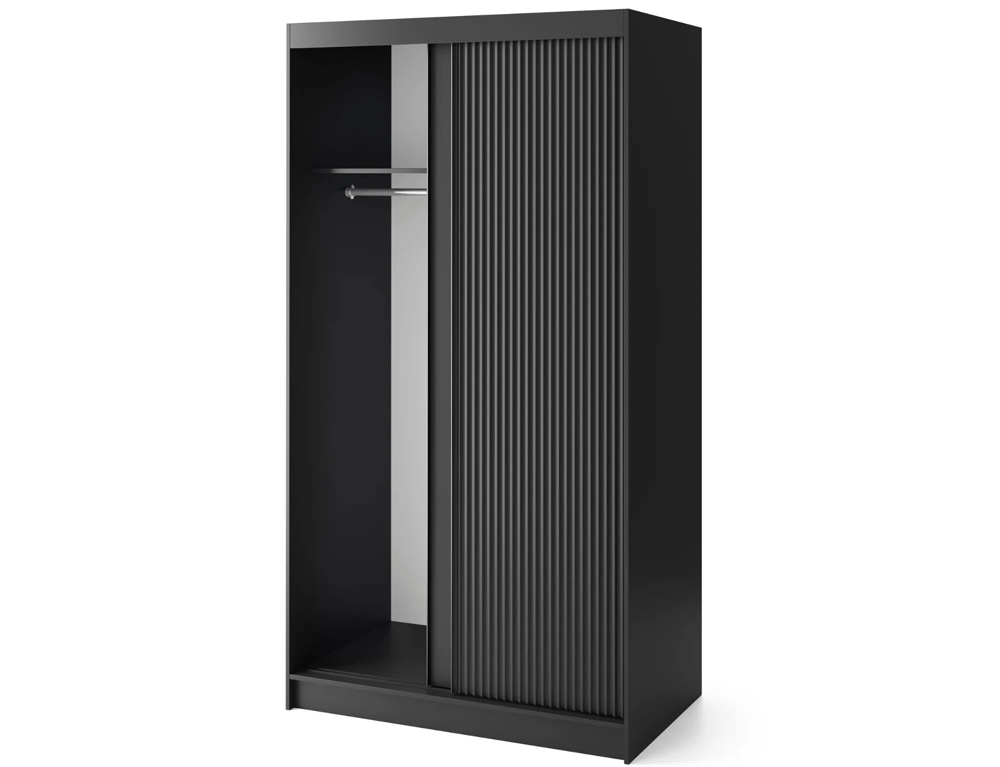 Eltap Prescco II 2D Sliding Wardrobe – Black Matte 120 cm