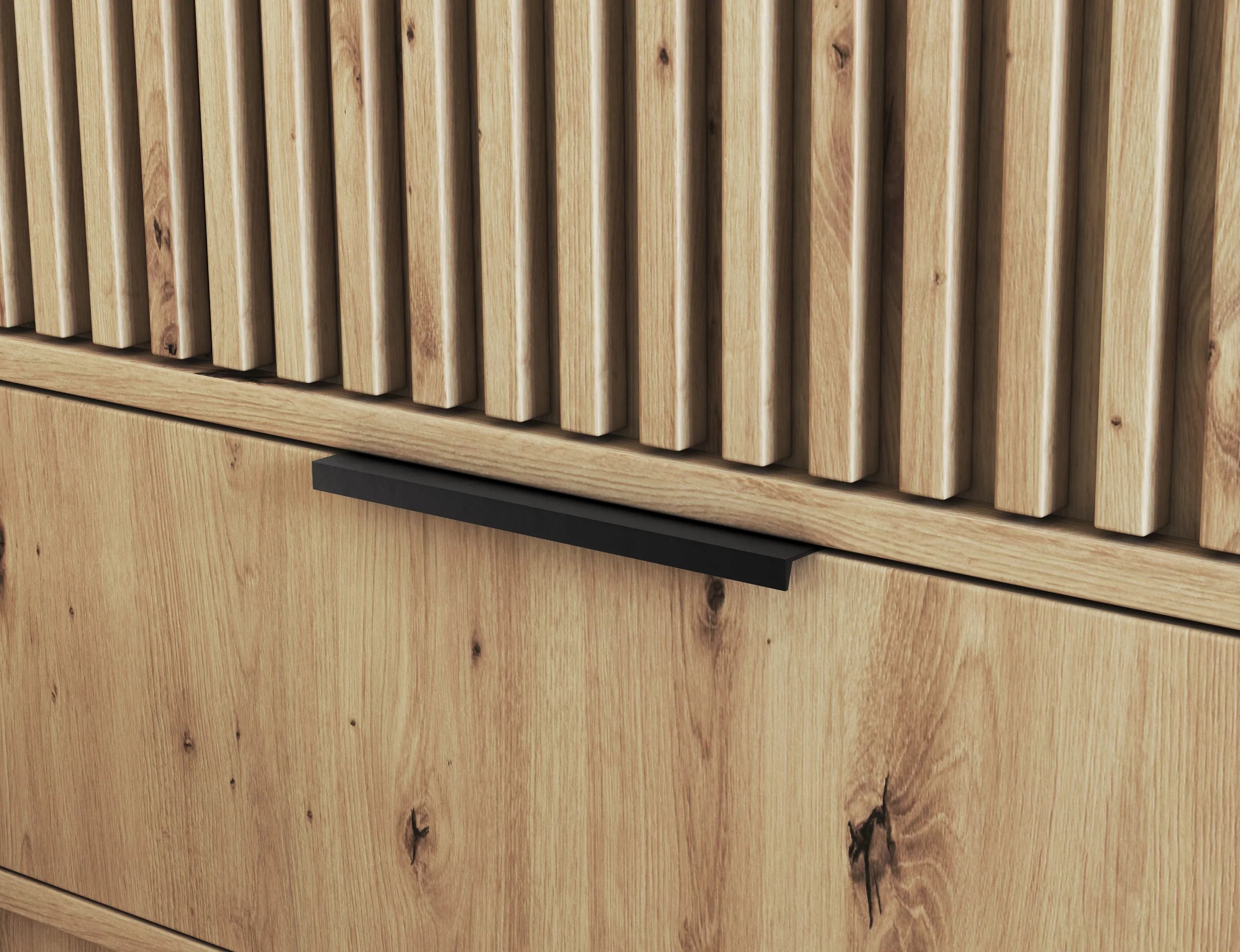 Eltap Voodi II 2D Sliding Wardrobe – Aristan Oak 120 cm with Mirror