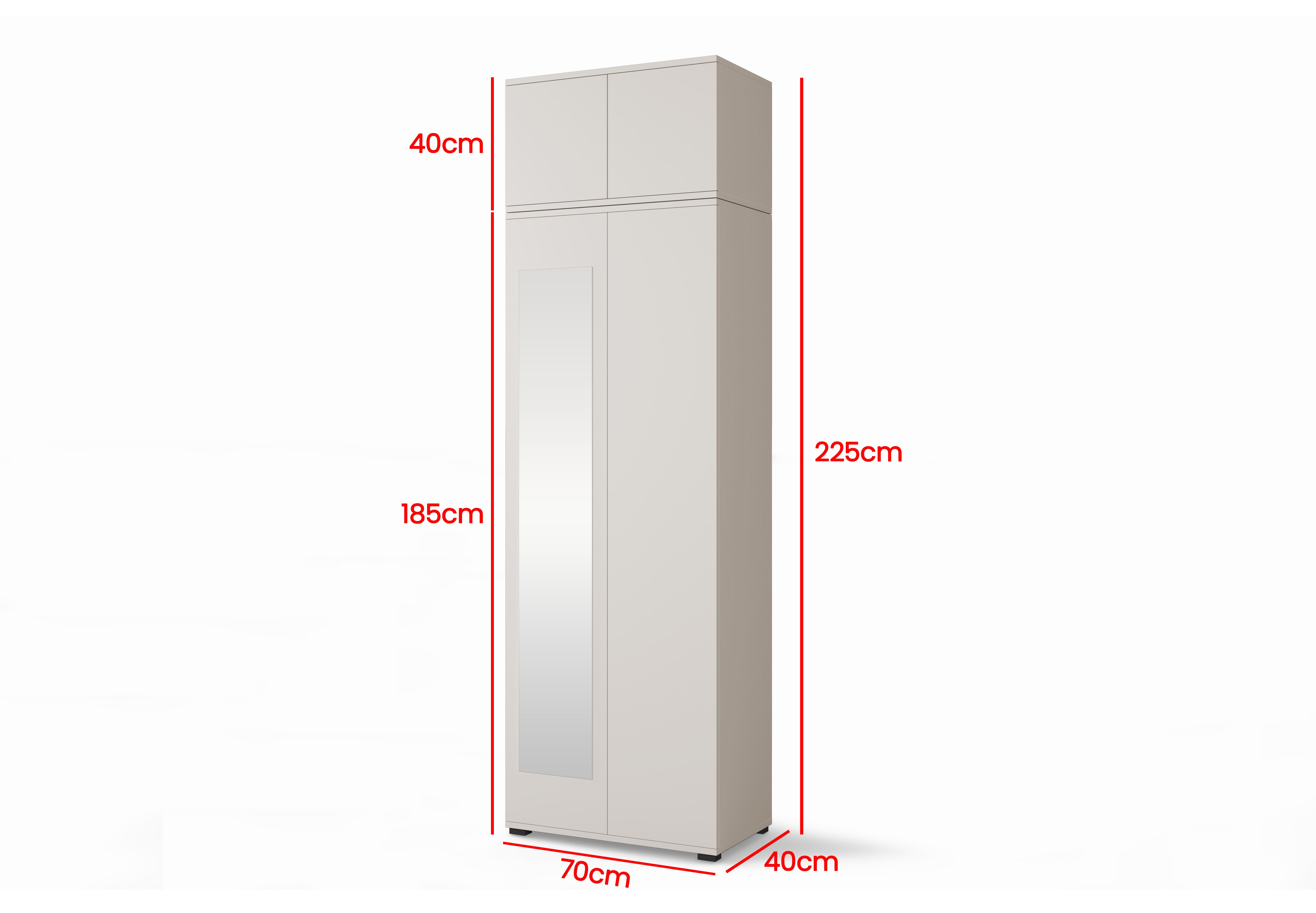 PK Bianco 4 Hallway Wardrobe Set - Upholstered Panels in Various Colours