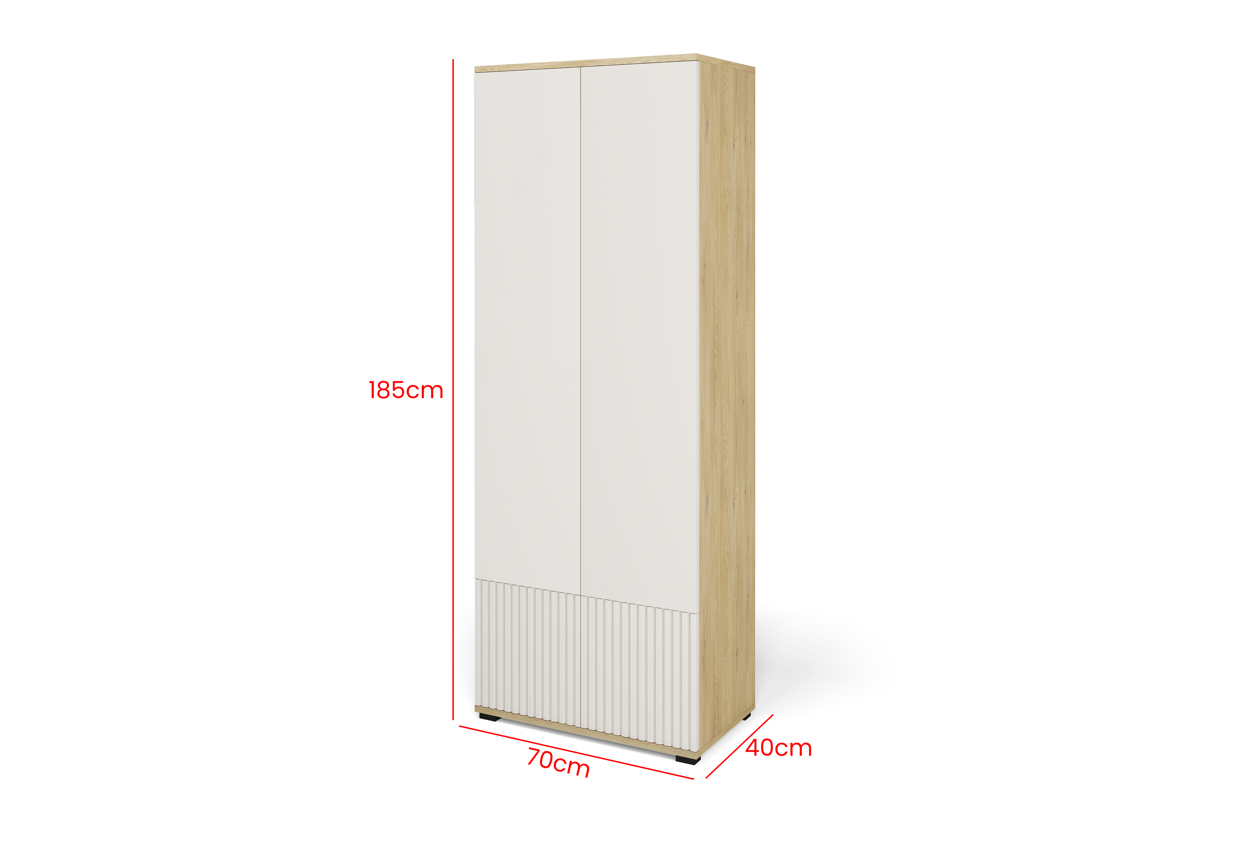 Bello Hallway Wardrobe Set 1 – Choose Leg Height, Mirror & Panel Colour | Cashmere & Cremona Oak