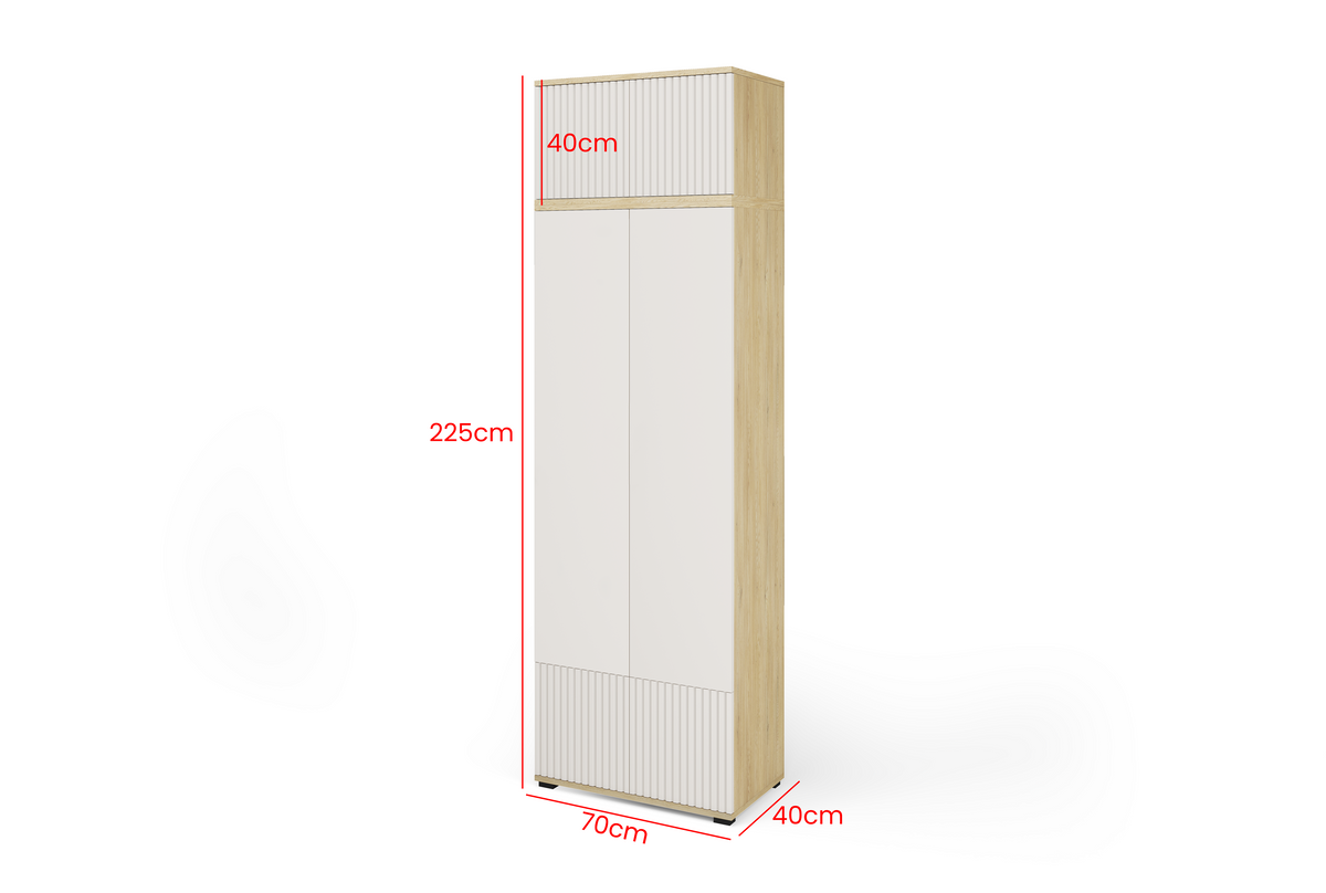 Bello Hallway Wardrobe Set 2 – Choose Leg Height, Mirror & Panel Colour | Cashmere & Cremona Oak