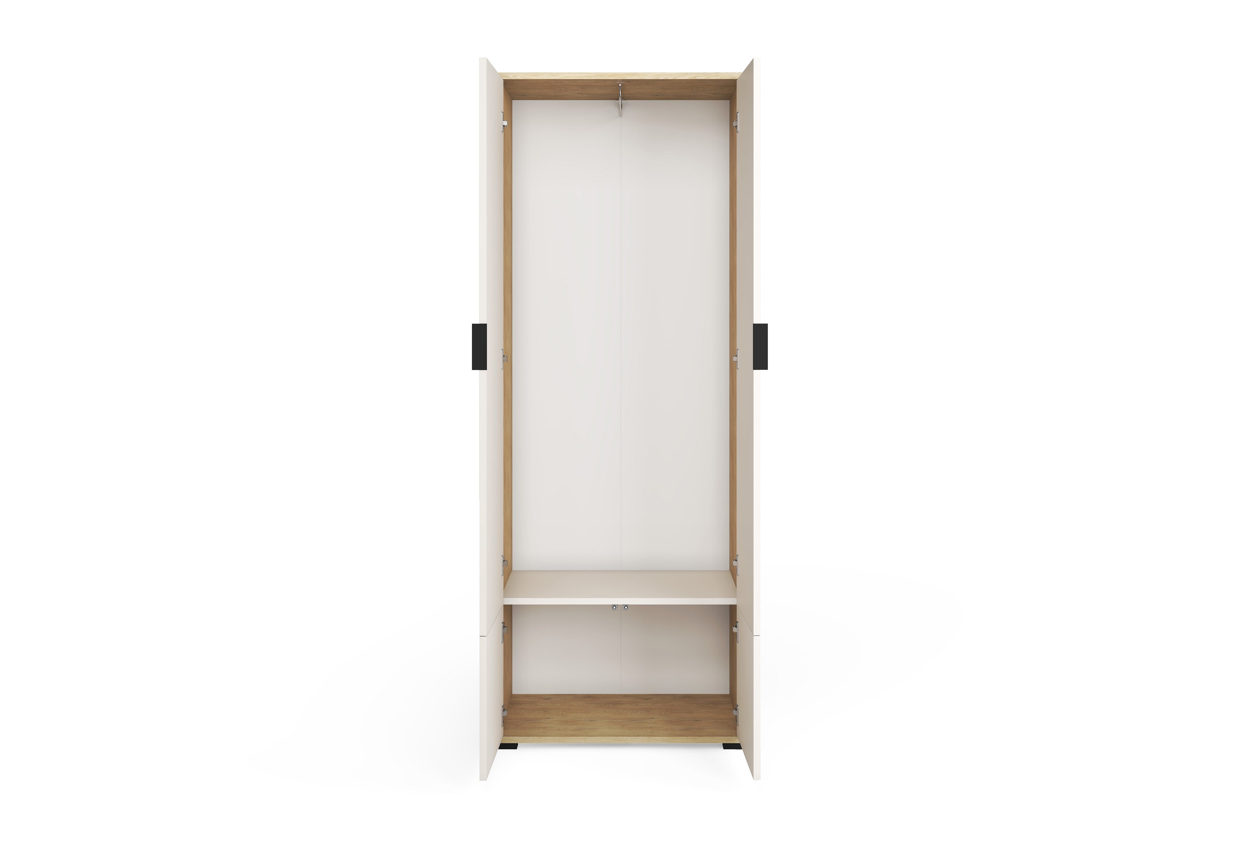 Bello Hallway Wardrobe Set 1 – Choose Leg Height, Mirror & Panel Colour | Cashmere & Cremona Oak