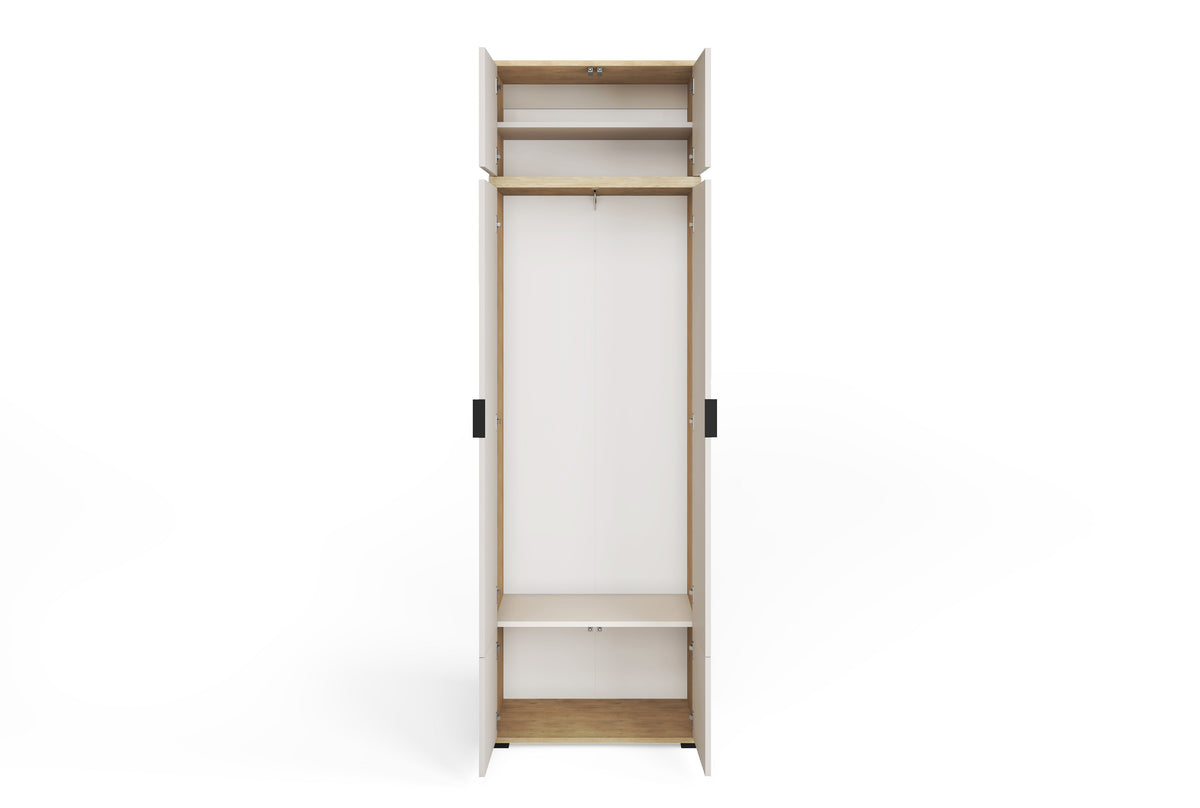 Bello Hallway Wardrobe Set 2 – Choose Leg Height, Mirror & Panel Colour | Cashmere & Cremona Oak