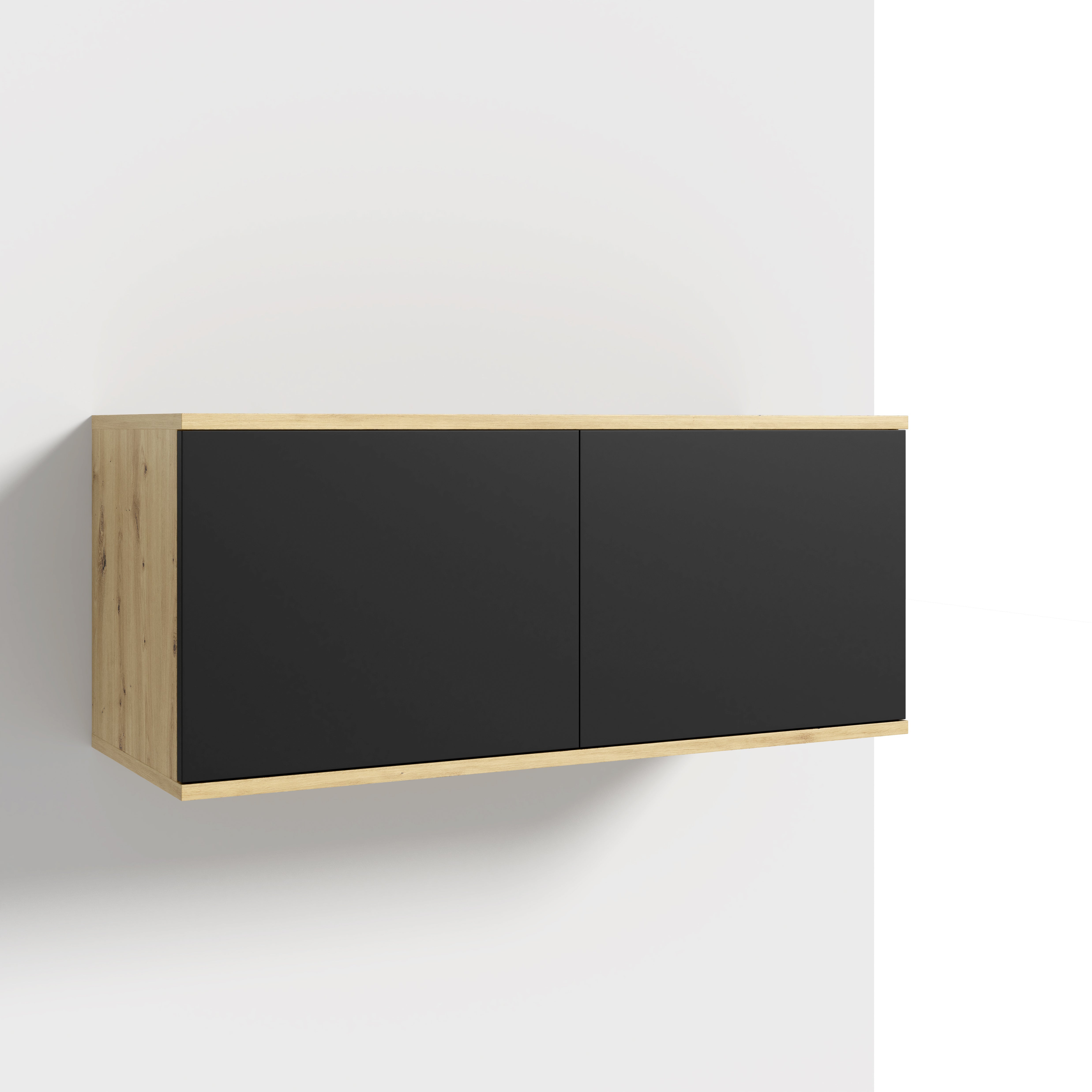 PK Emi 32 Hallway Wardrobe Aristan Oak\ Black- Upholstered Panels in Various Colours