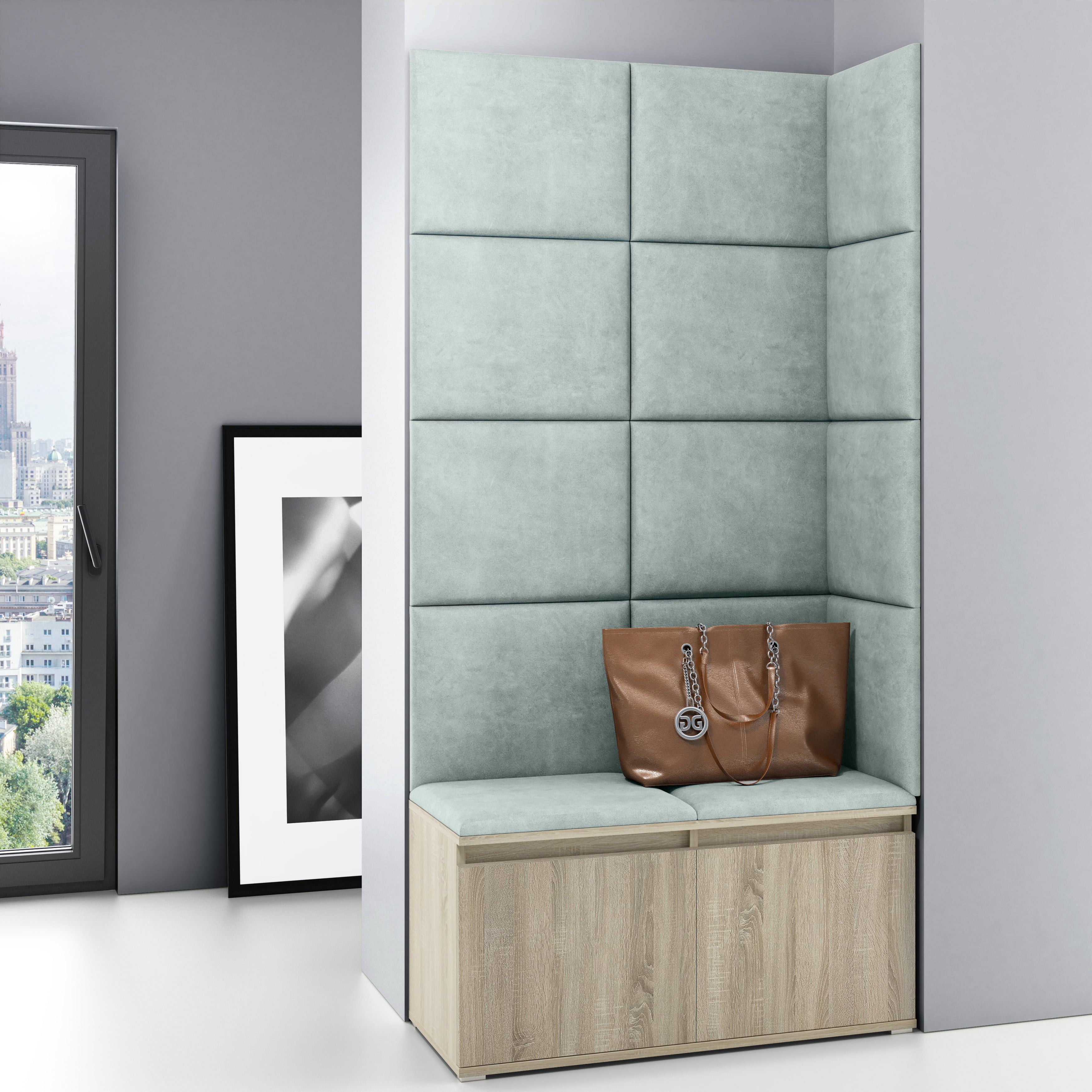 PK Emi 2 Hallway Wardrobe Sonoma - Mint