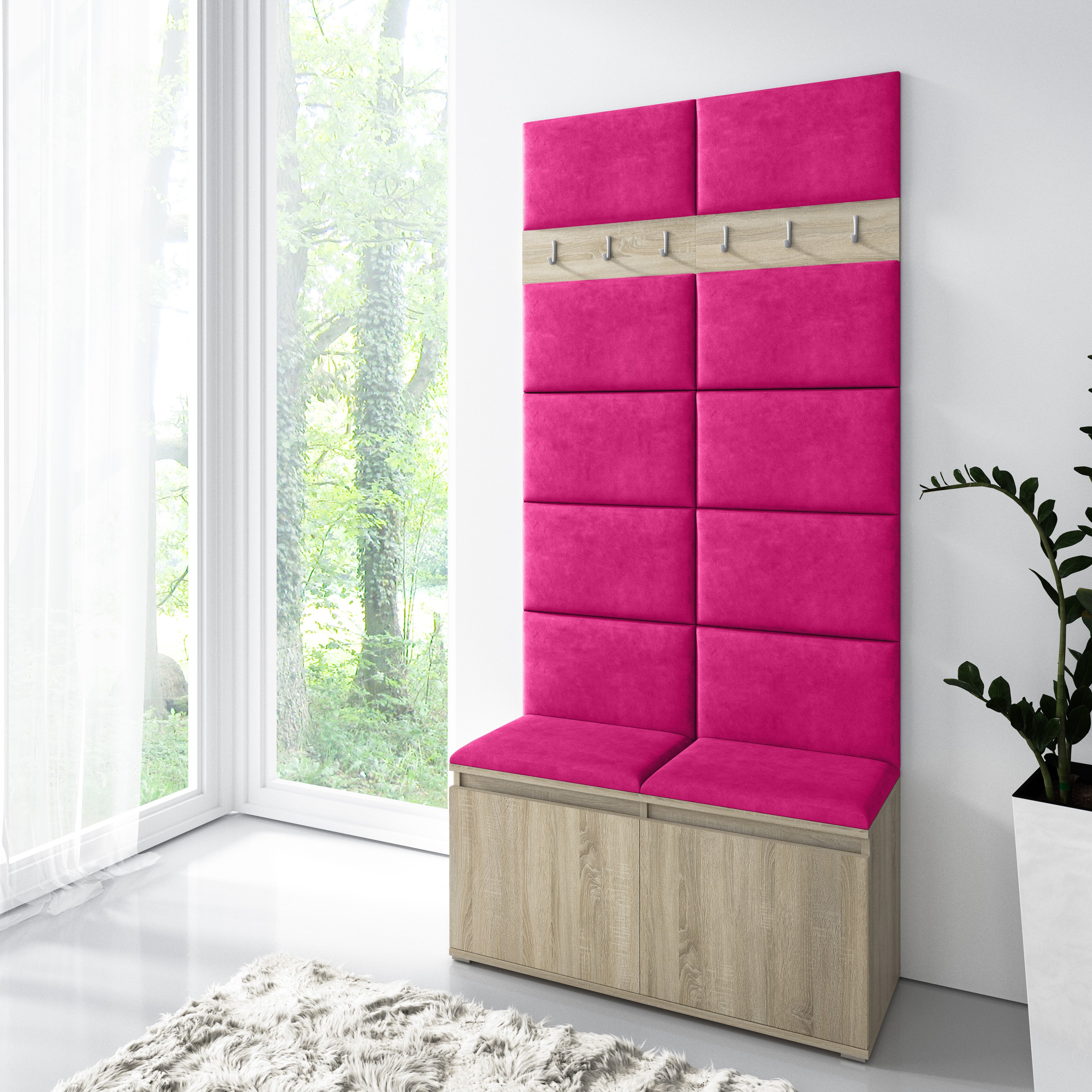 PK Emi 1 Hallway Wardrobe Sonoma - Pink
