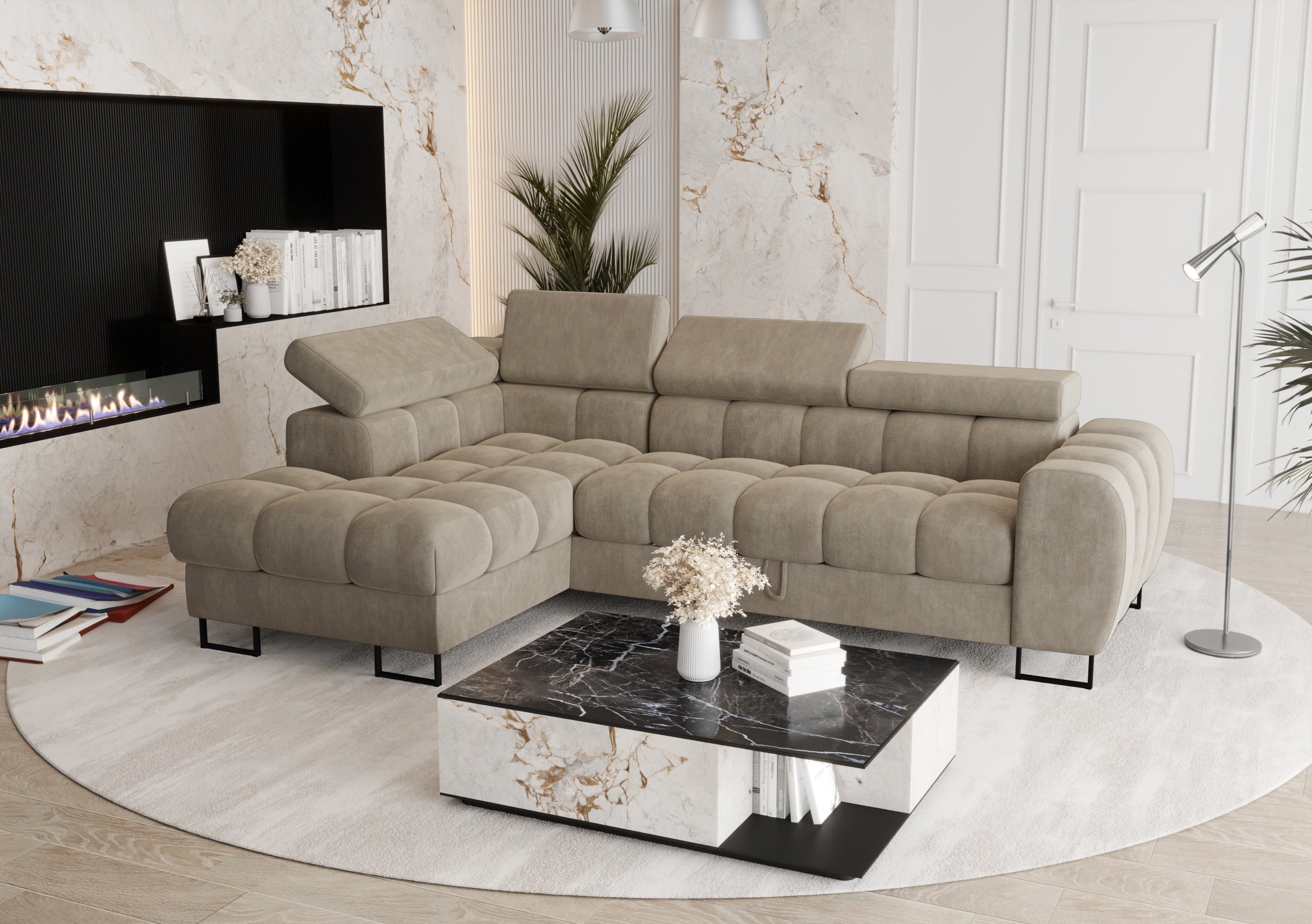 Aspen Mini Corner Sofa  Left – Available in Various Colors and Fabrics