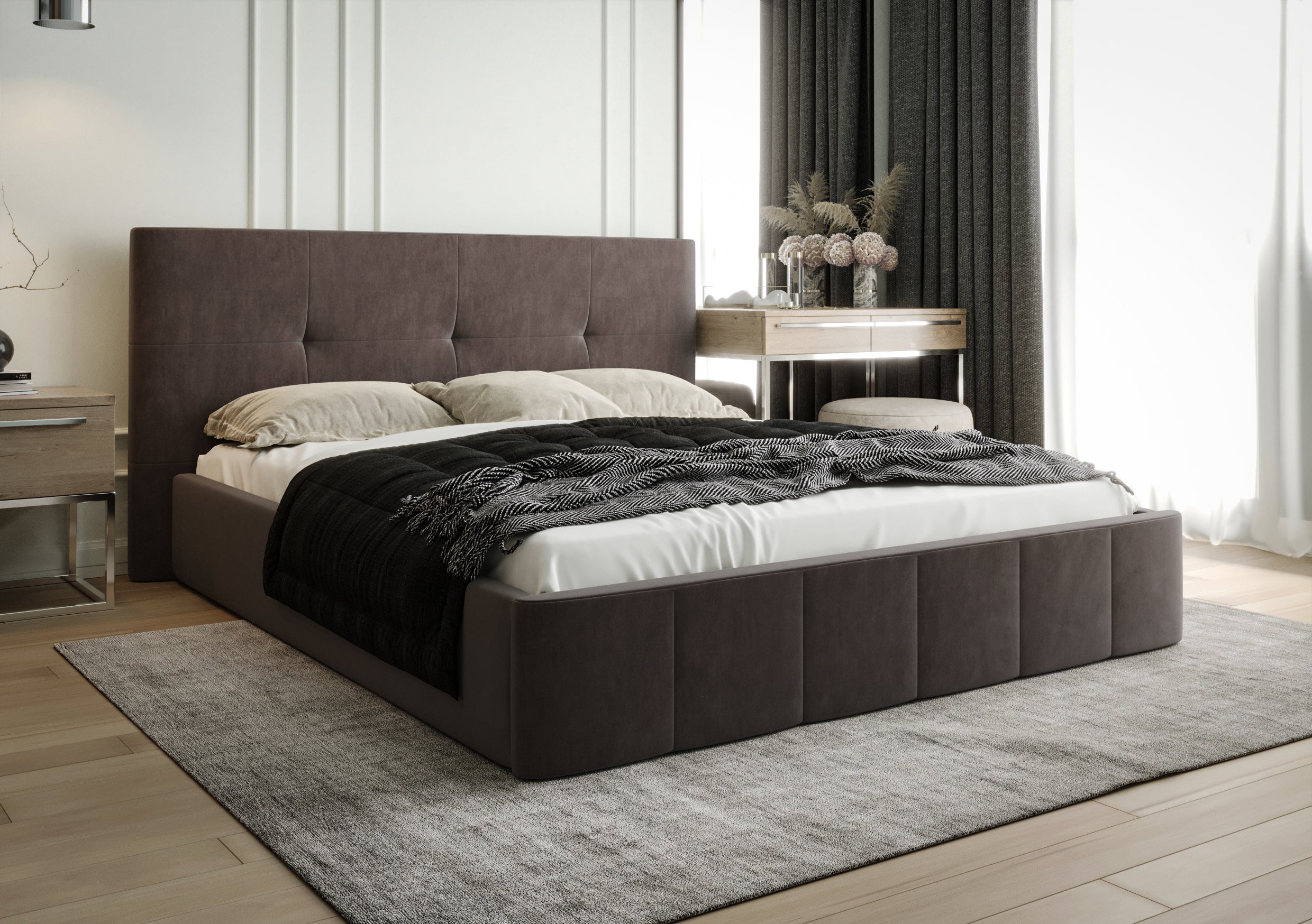G-Venti Upholstered Bed with Metal Frame